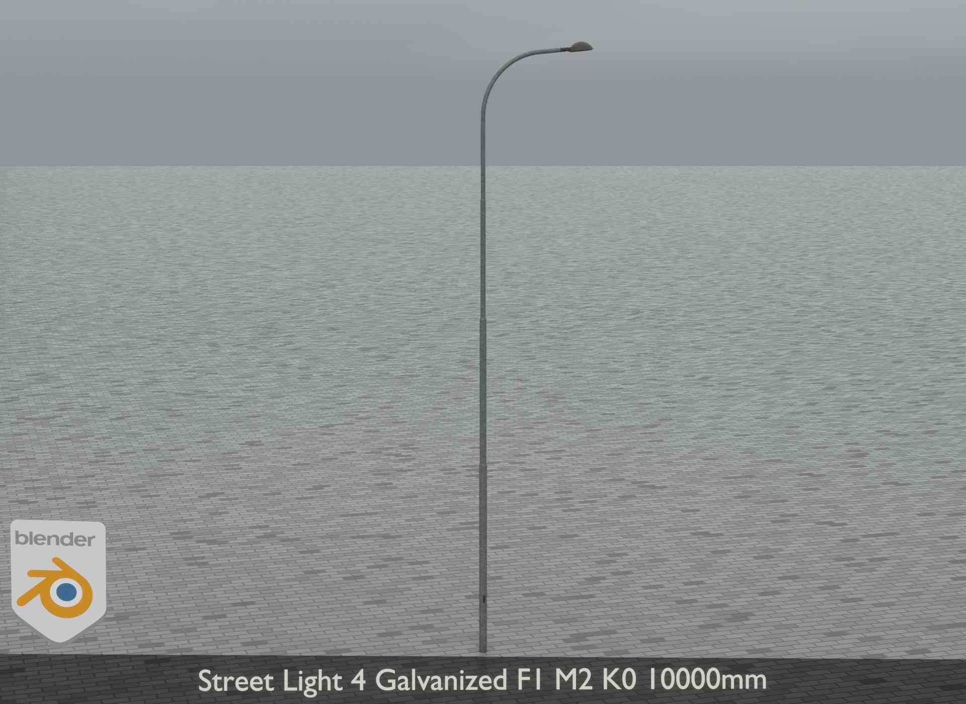 Street Light 4 Galvanized F1 M2 K0 10000mm Low-poly 3D model_18