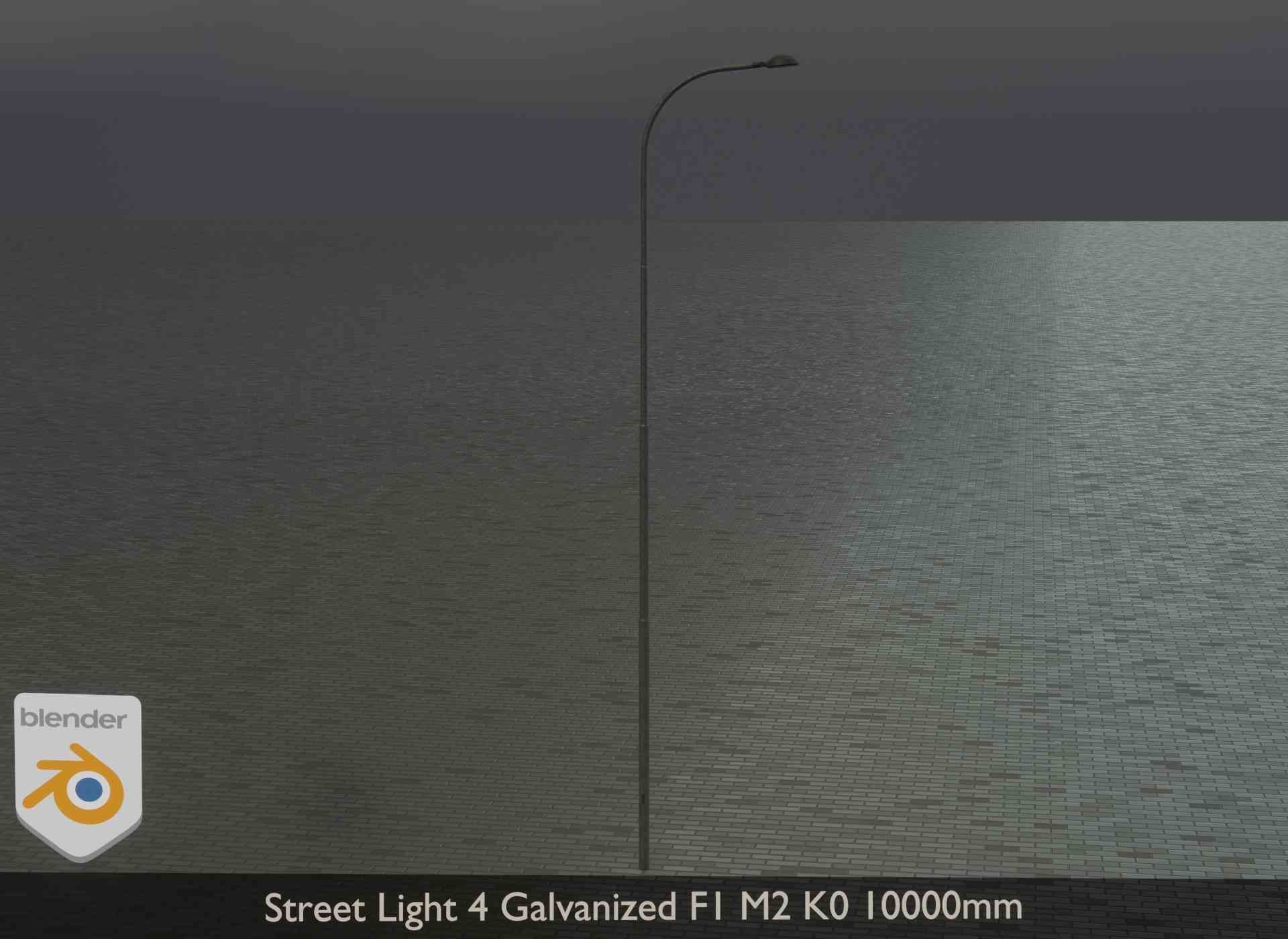 Street Light 4 Galvanized F1 M2 K0 10000mm Low-poly 3D model_21