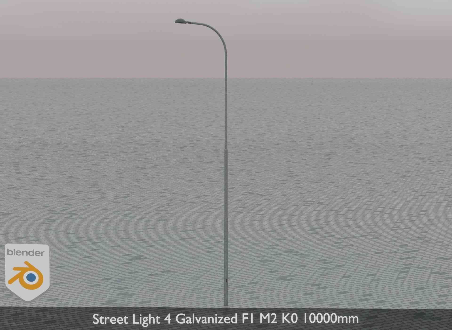 Street Light 4 Galvanized F1 M2 K0 10000mm Low-poly 3D model_77