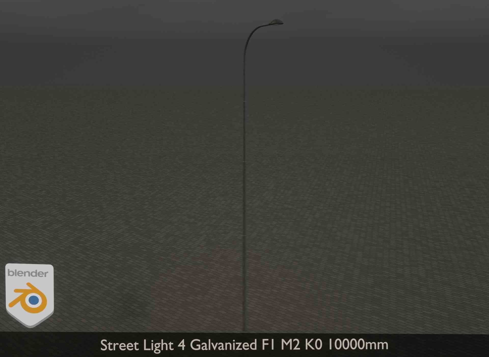 Street Light 4 Galvanized F1 M2 K0 10000mm Low-poly 3D model_26