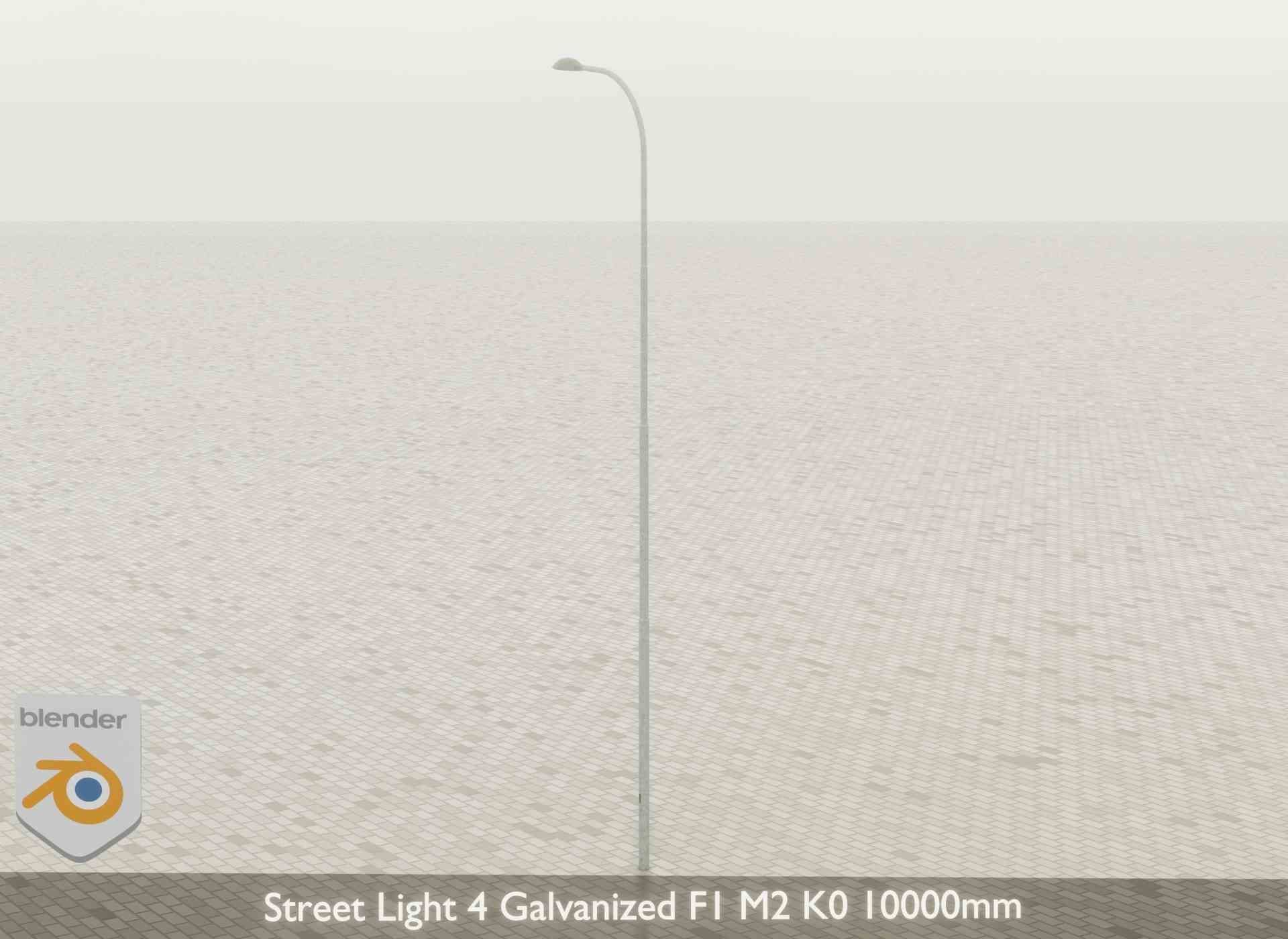 Street Light 4 Galvanized F1 M2 K0 10000mm Low-poly 3D model_46