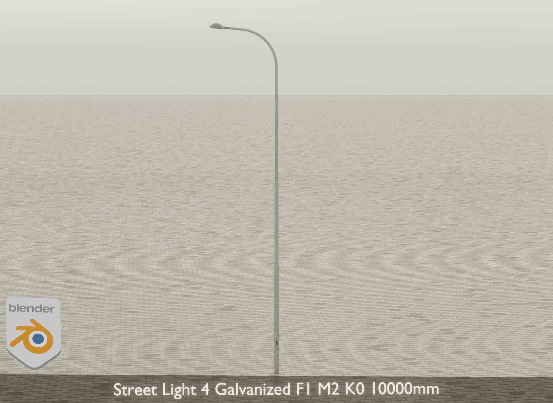 Street Light 4 Galvanized F1 M2 K0 10000mm Low-poly 3D model_39