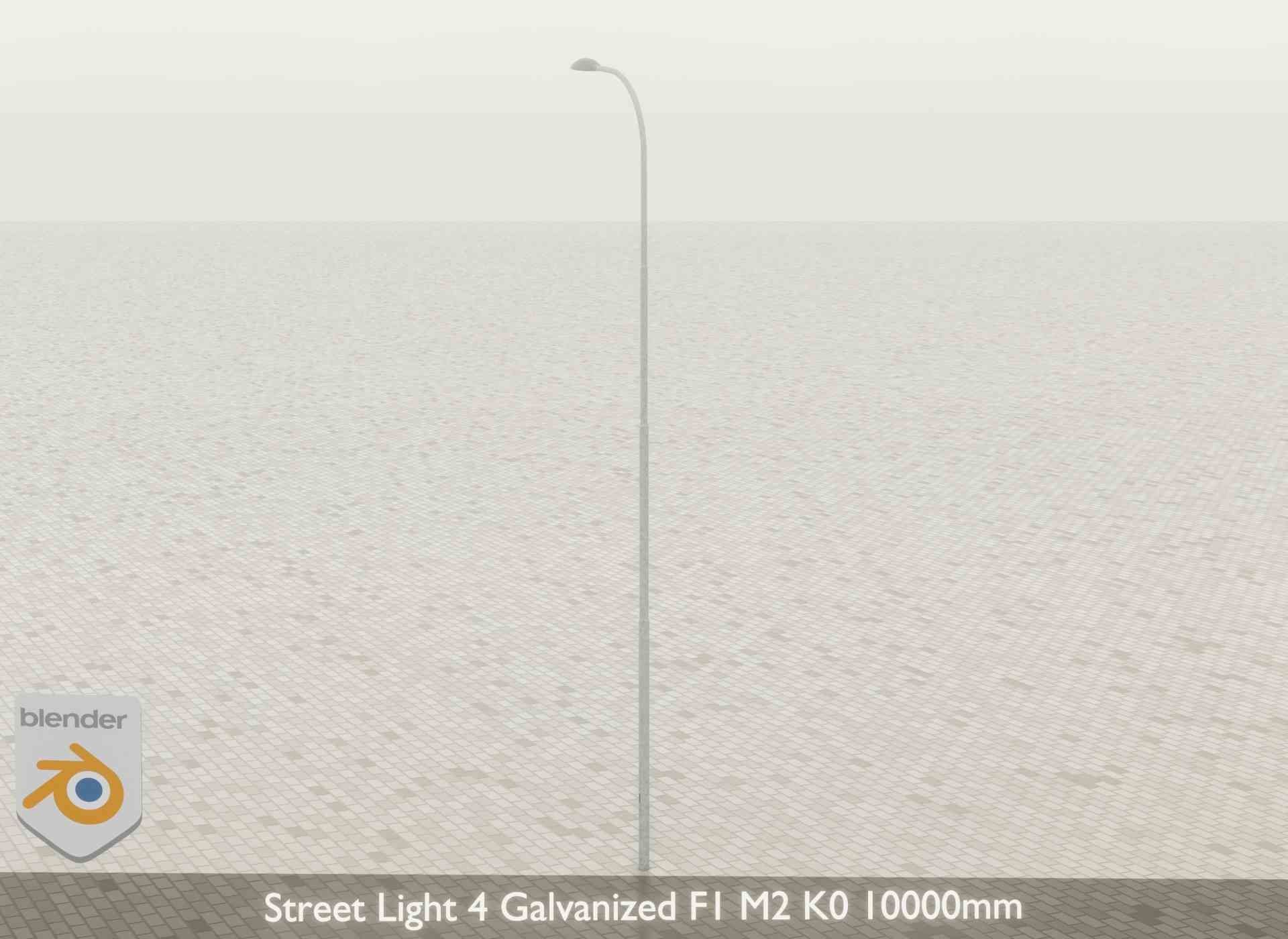 Street Light 4 Galvanized F1 M2 K0 10000mm Low-poly 3D model_47
