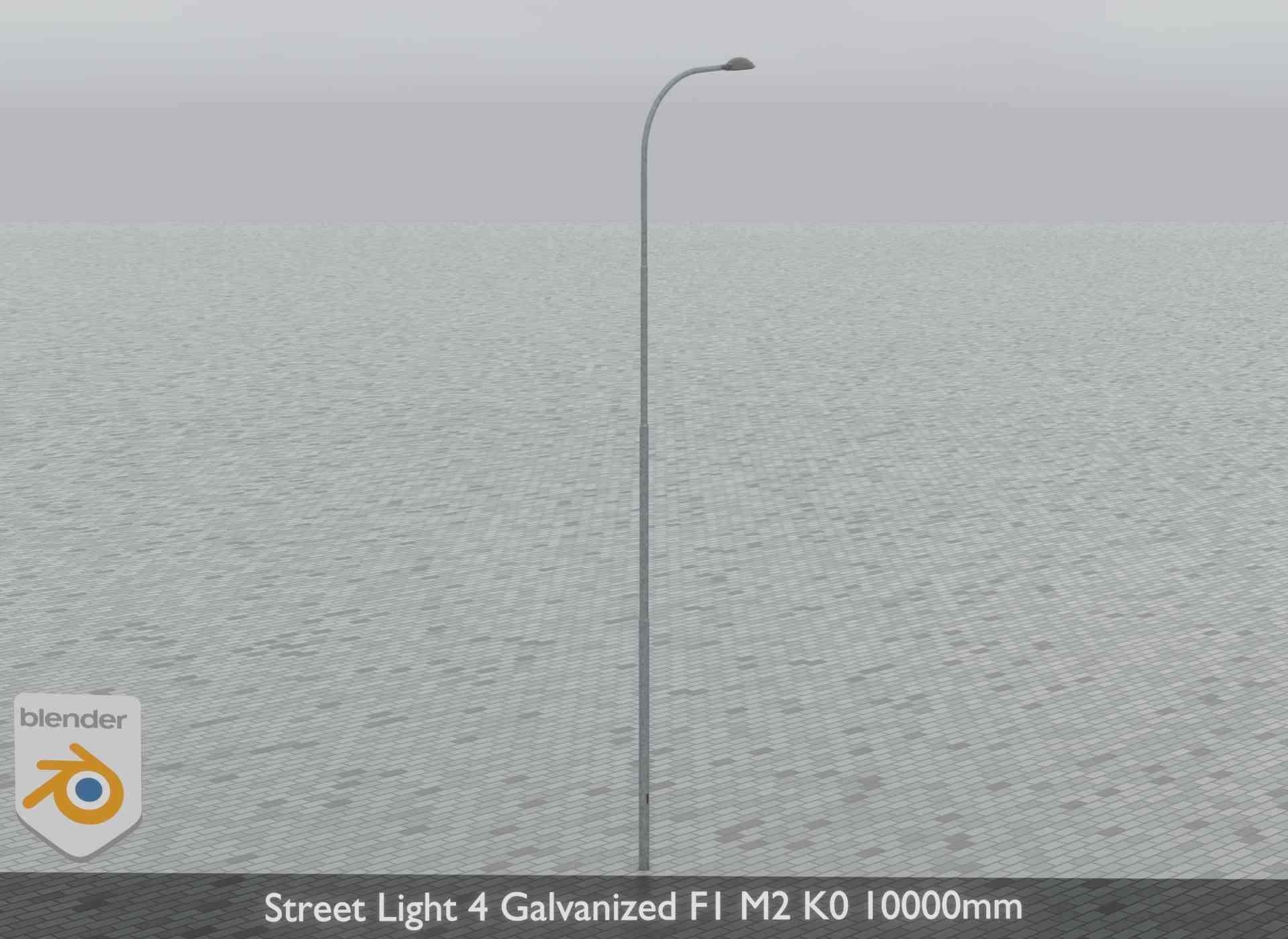 Street Light 4 Galvanized F1 M2 K0 10000mm Low-poly 3D model_15