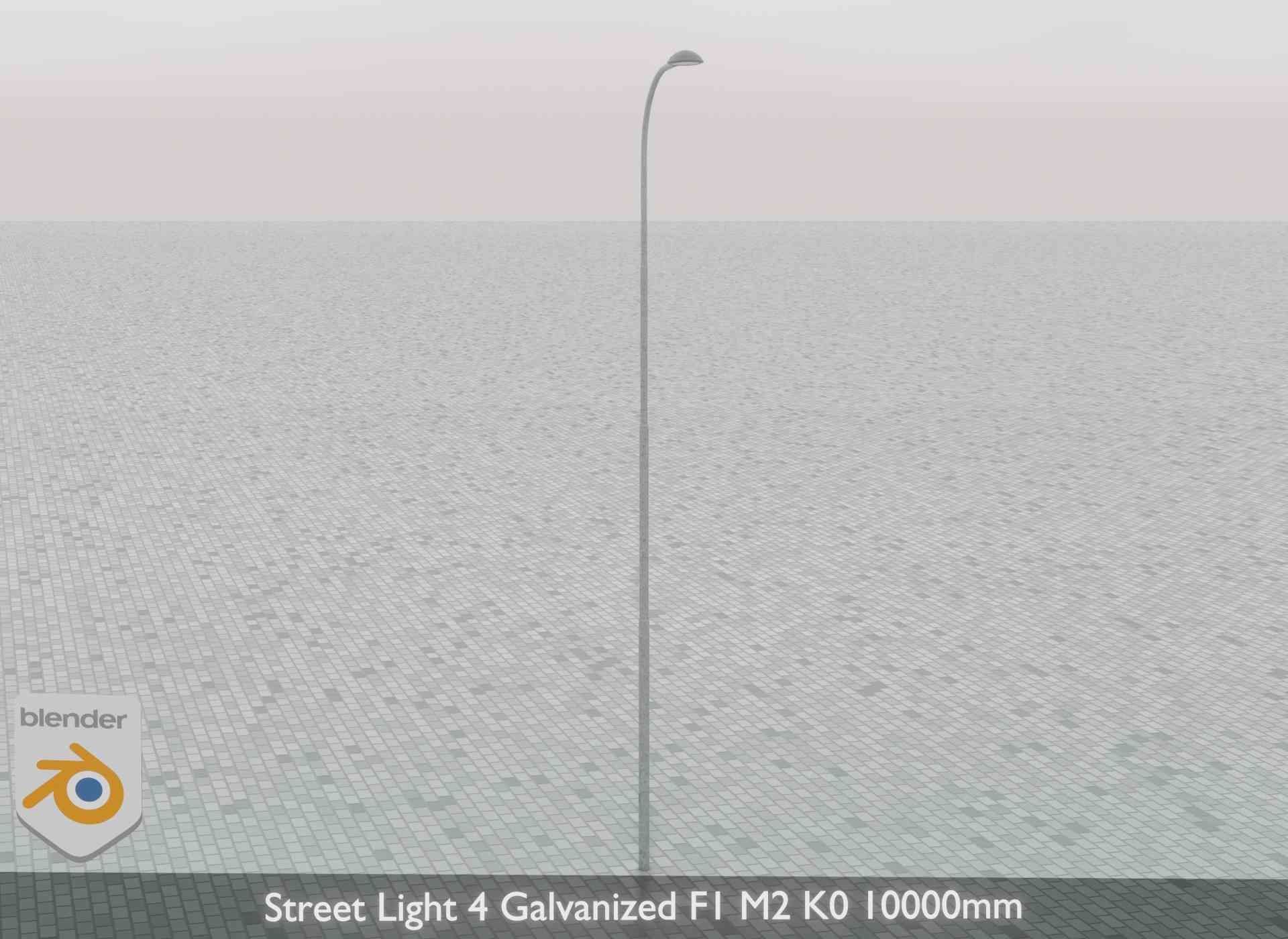 Street Light 4 Galvanized F1 M2 K0 10000mm Low-poly 3D model_68