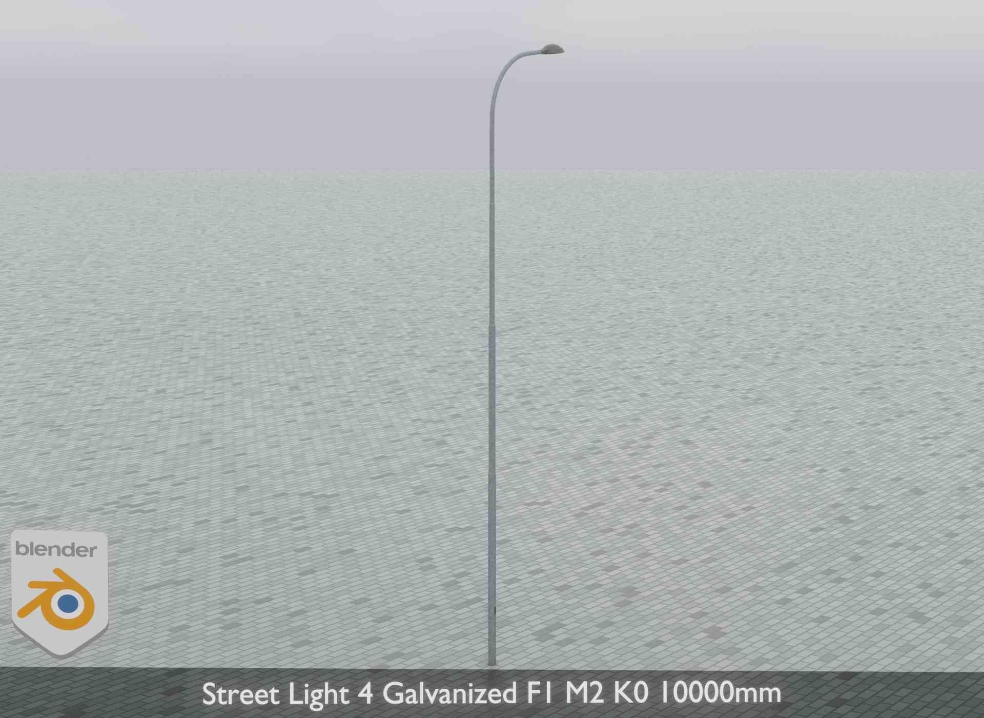 Street Light 4 Galvanized F1 M2 K0 10000mm Low-poly 3D model_14