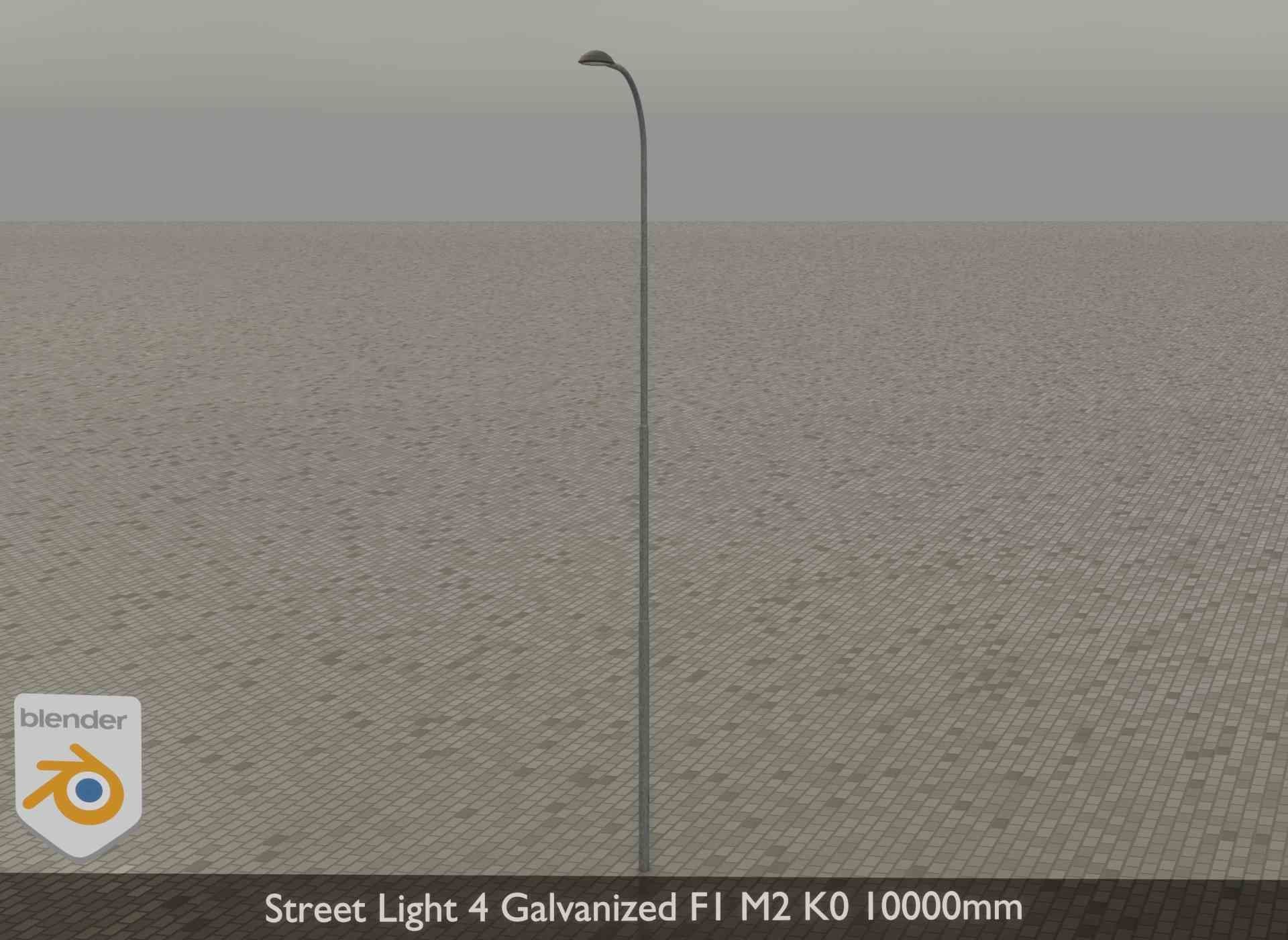 Street Light 4 Galvanized F1 M2 K0 10000mm Low-poly 3D model_32