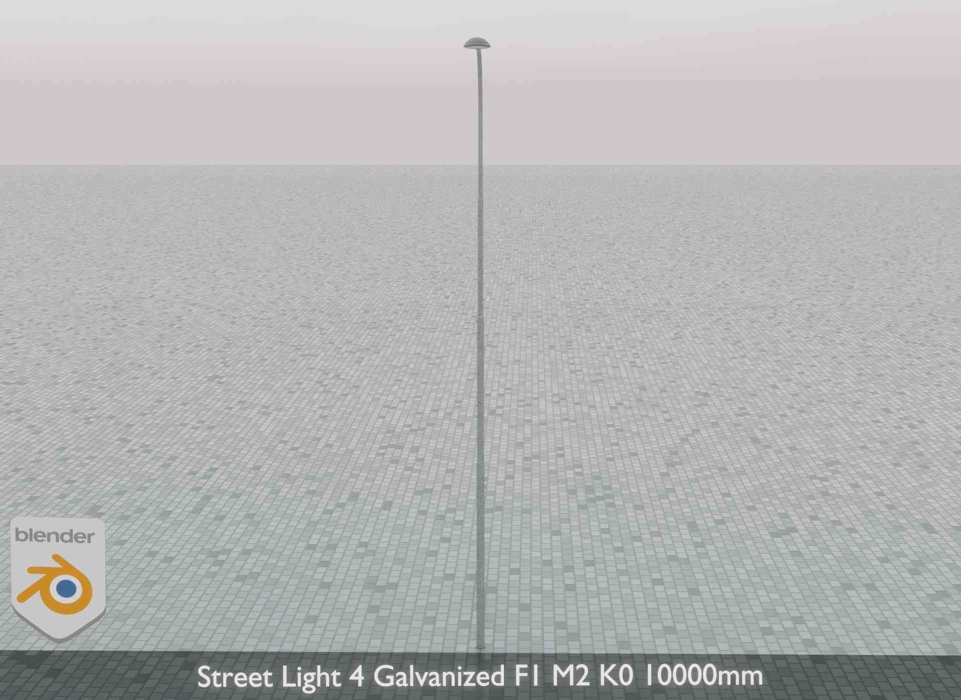 Street Light 4 Galvanized F1 M2 K0 10000mm Low-poly 3D model_70