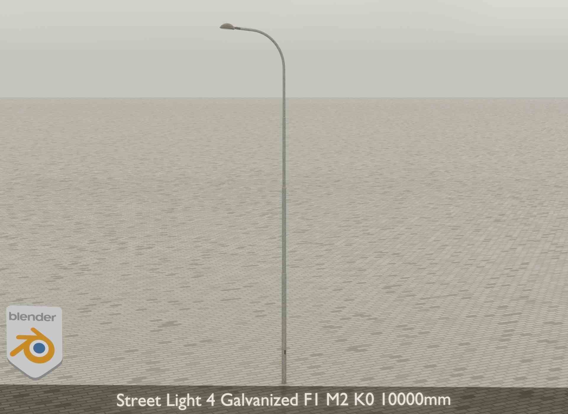 Street Light 4 Galvanized F1 M2 K0 10000mm Low-poly 3D model_37