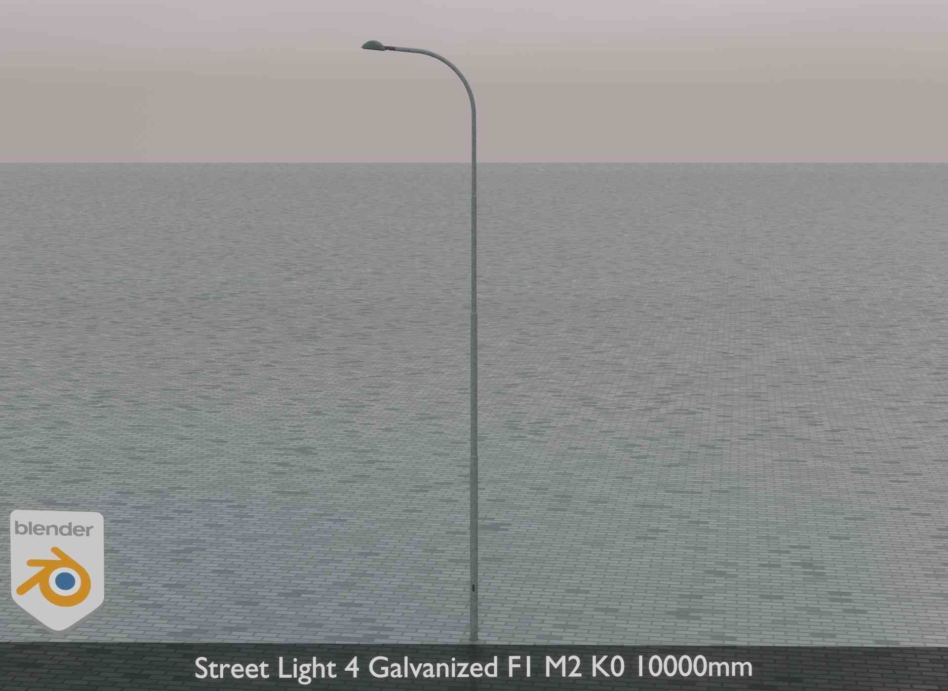 Street Light 4 Galvanized F1 M2 K0 10000mm Low-poly 3D model_1
