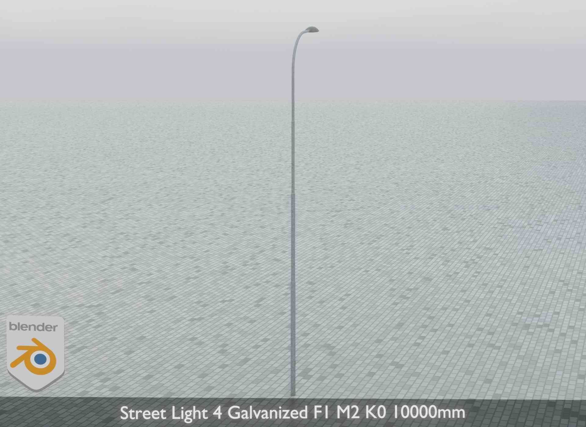 Street Light 4 Galvanized F1 M2 K0 10000mm Low-poly 3D model_12