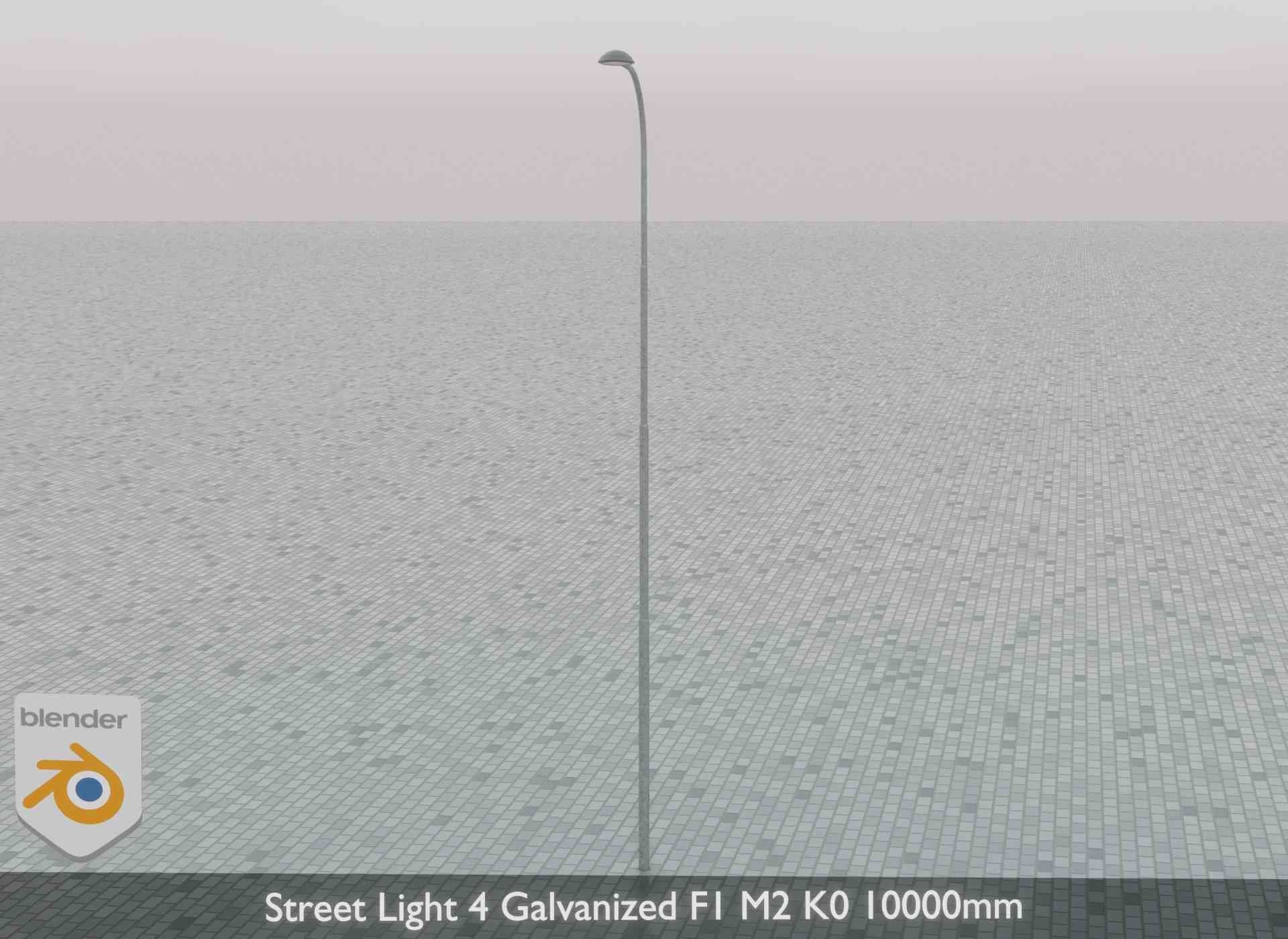 Street Light 4 Galvanized F1 M2 K0 10000mm Low-poly 3D model_71