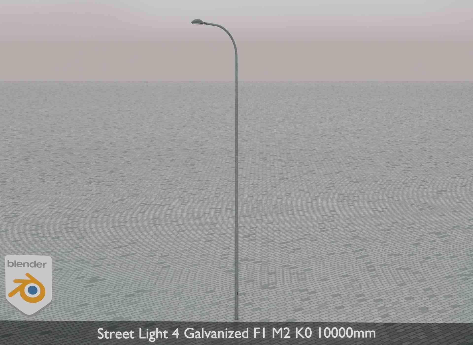 Street Light 4 Galvanized F1 M2 K0 10000mm Low-poly 3D model_75