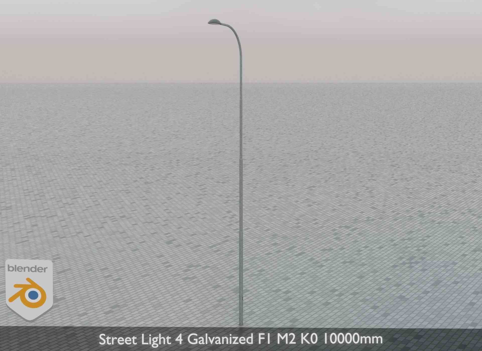 Street Light 4 Galvanized F1 M2 K0 10000mm Low-poly 3D model_73