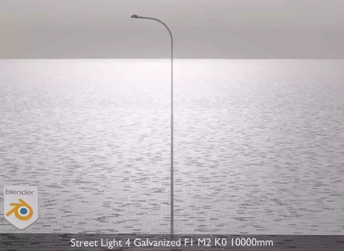 Street Light 4 Galvanized F1 M2 K0 10000mm Low-poly 3D model