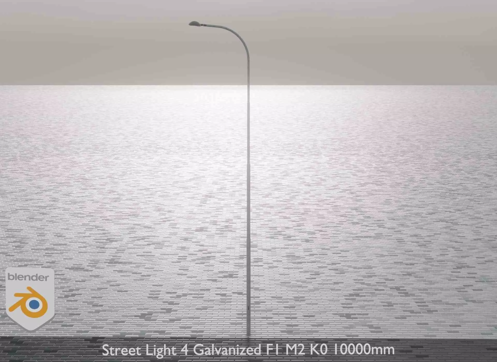 Street Light 4 Galvanized F1 M2 K0 10000mm Low-poly 3D model_0