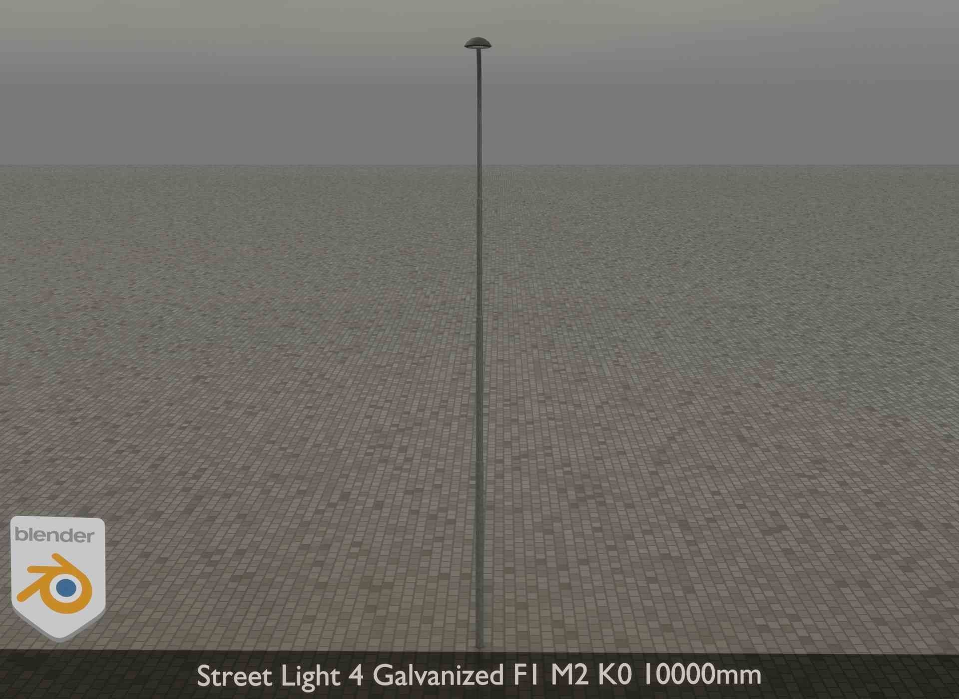 Street Light 4 Galvanized F1 M2 K0 10000mm Low-poly 3D model_30
