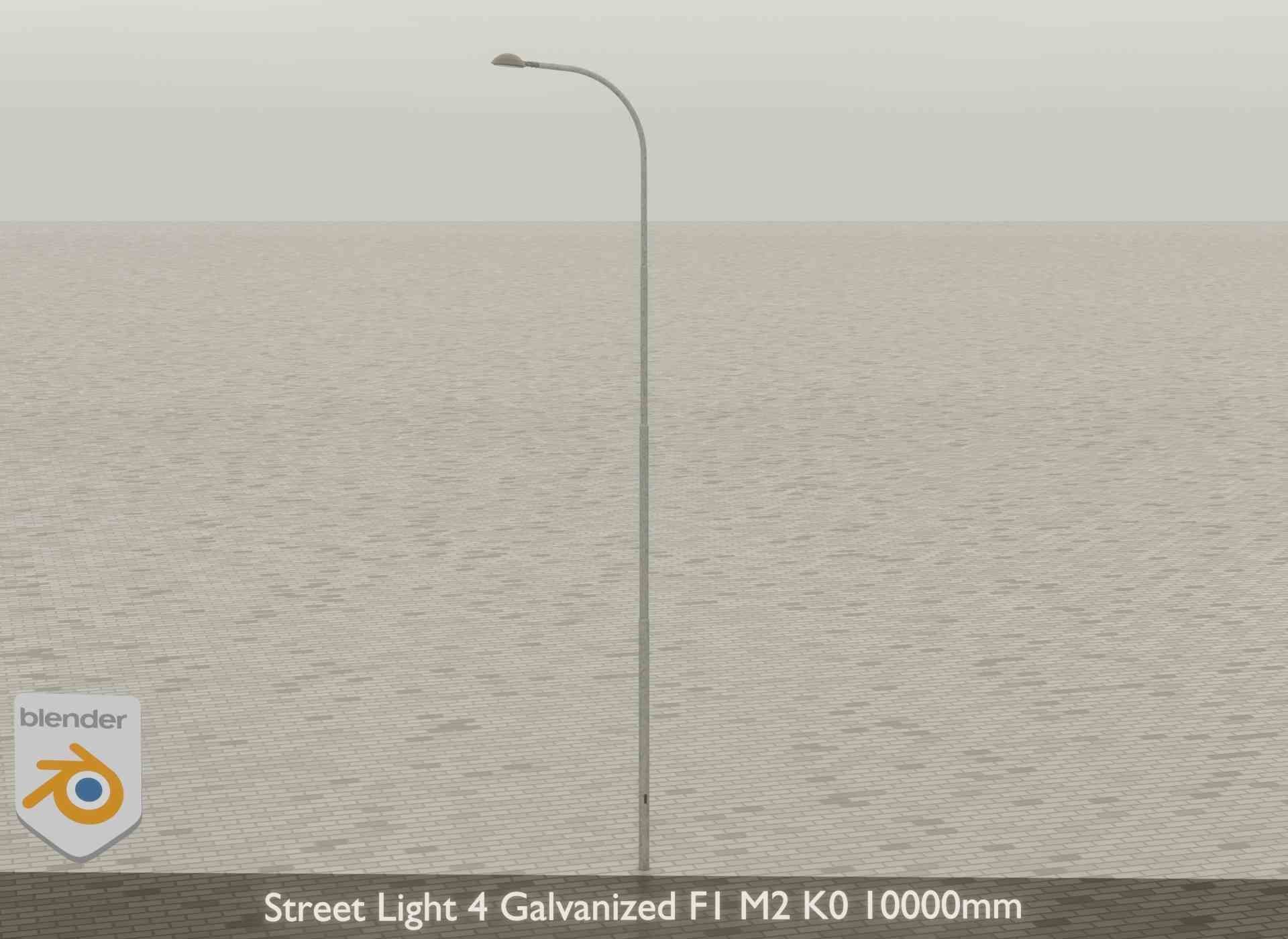 Street Light 4 Galvanized F1 M2 K0 10000mm Low-poly 3D model_38