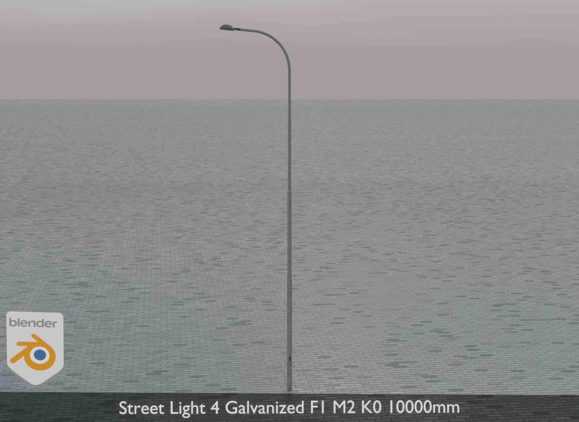 Street Light 4 Galvanized F1 M2 K0 10000mm Low-poly 3D model_79