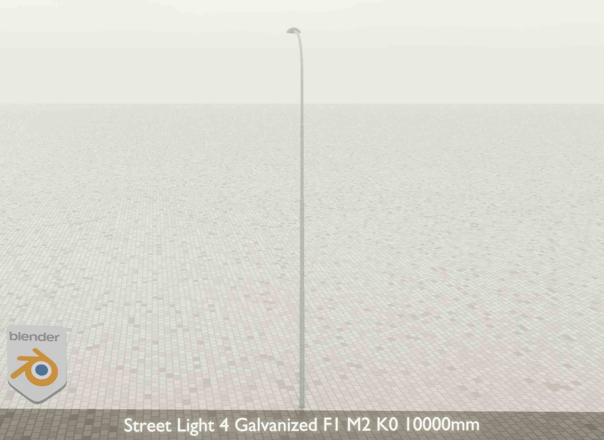 Street Light 4 Galvanized F1 M2 K0 10000mm Low-poly 3D model_49