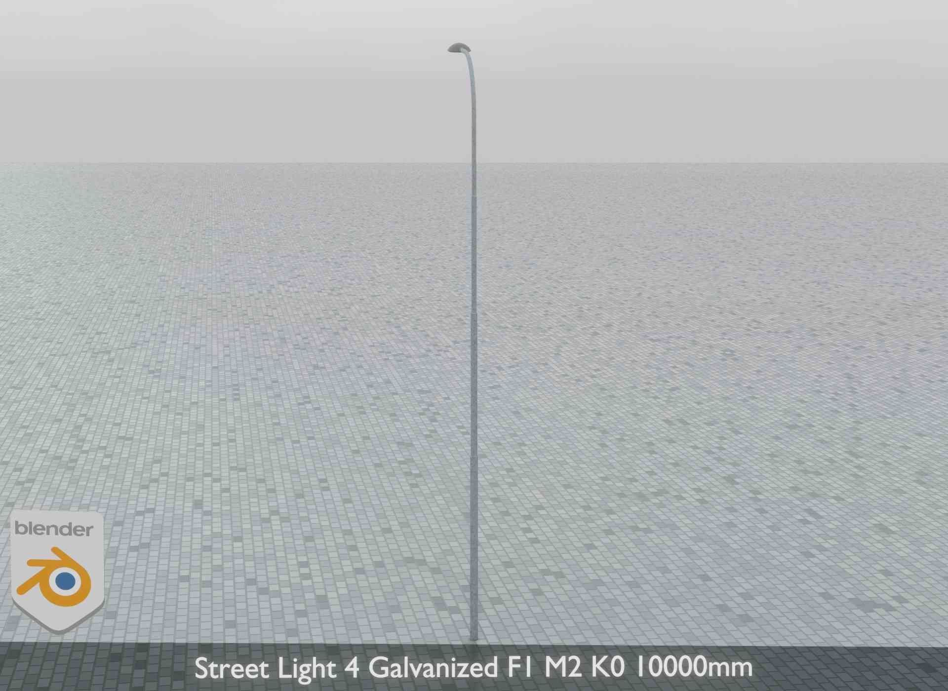 Street Light 4 Galvanized F1 M2 K0 10000mm Low-poly 3D model_9