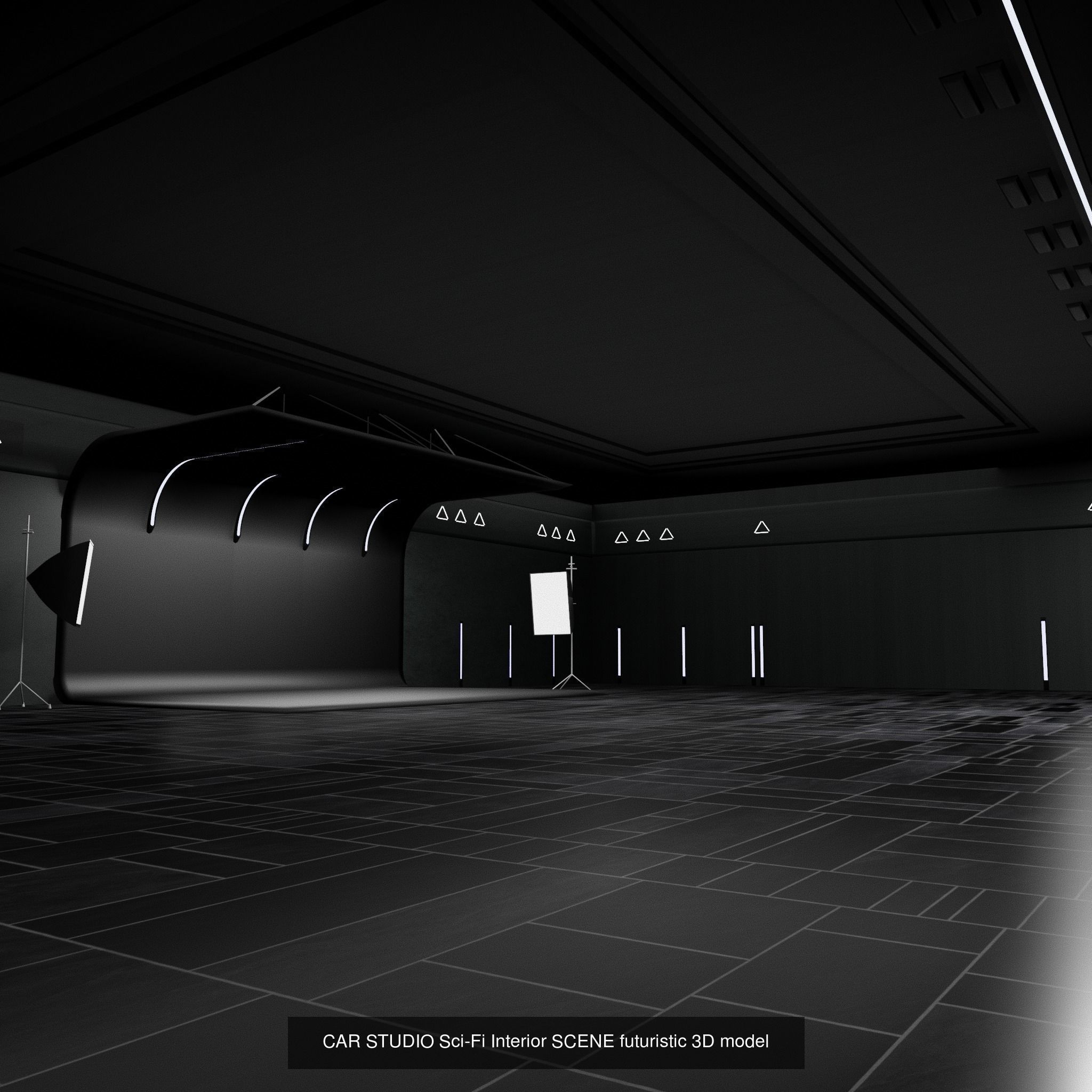 STUDIO SCENE warehouse 3D future futuristic 3D Model Collection_4