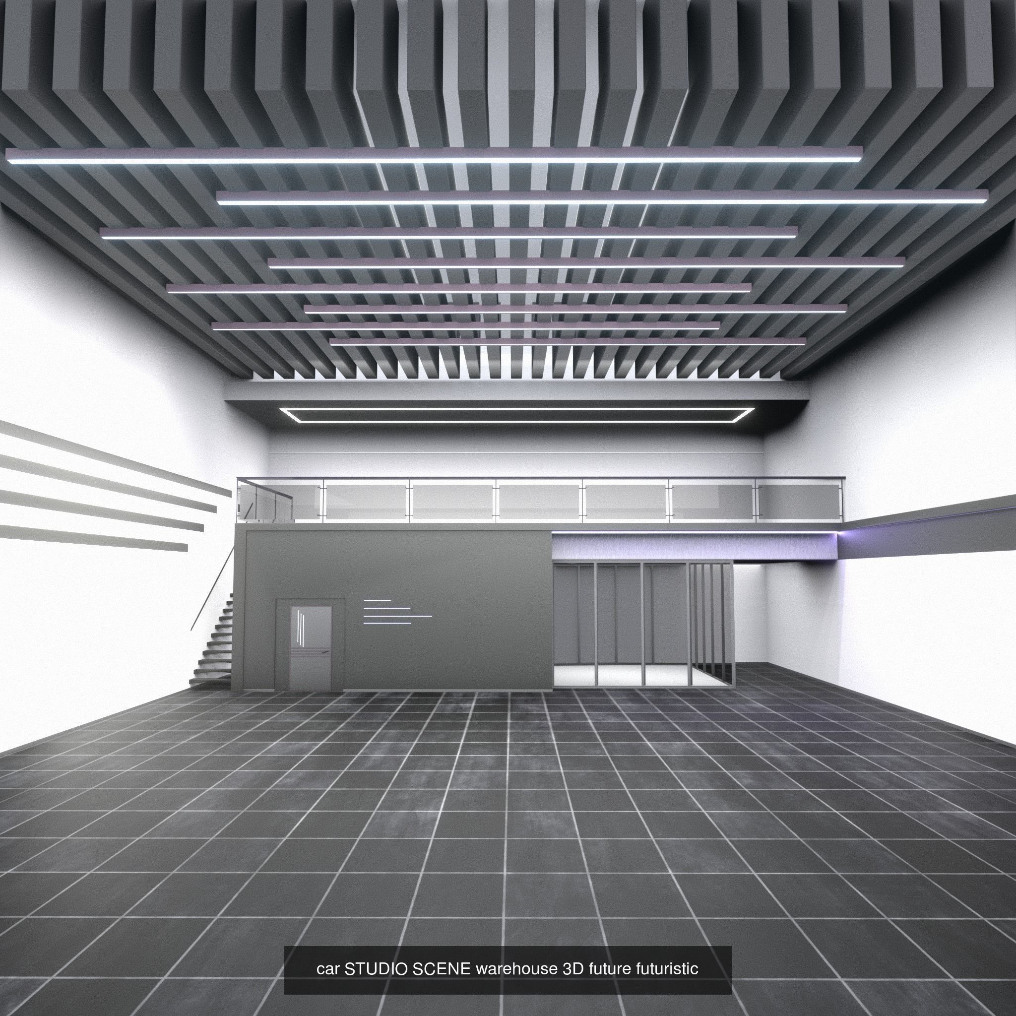 STUDIO SCENE warehouse 3D future futuristic 3D Model Collection_3