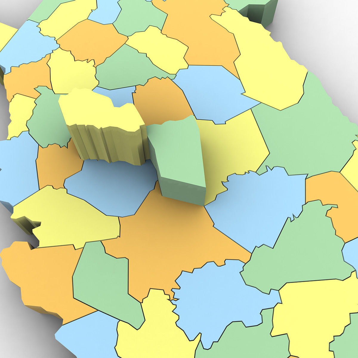 West Virginia Political Map 3D model_5
