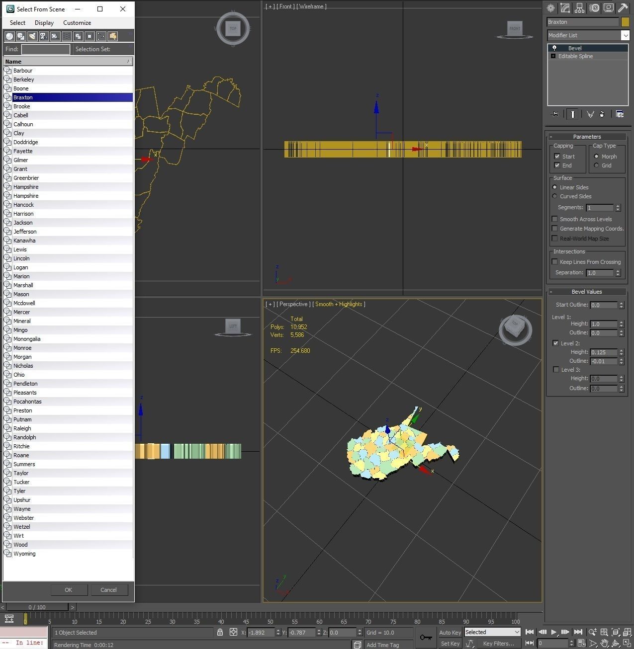 West Virginia Political Map 3D model_8