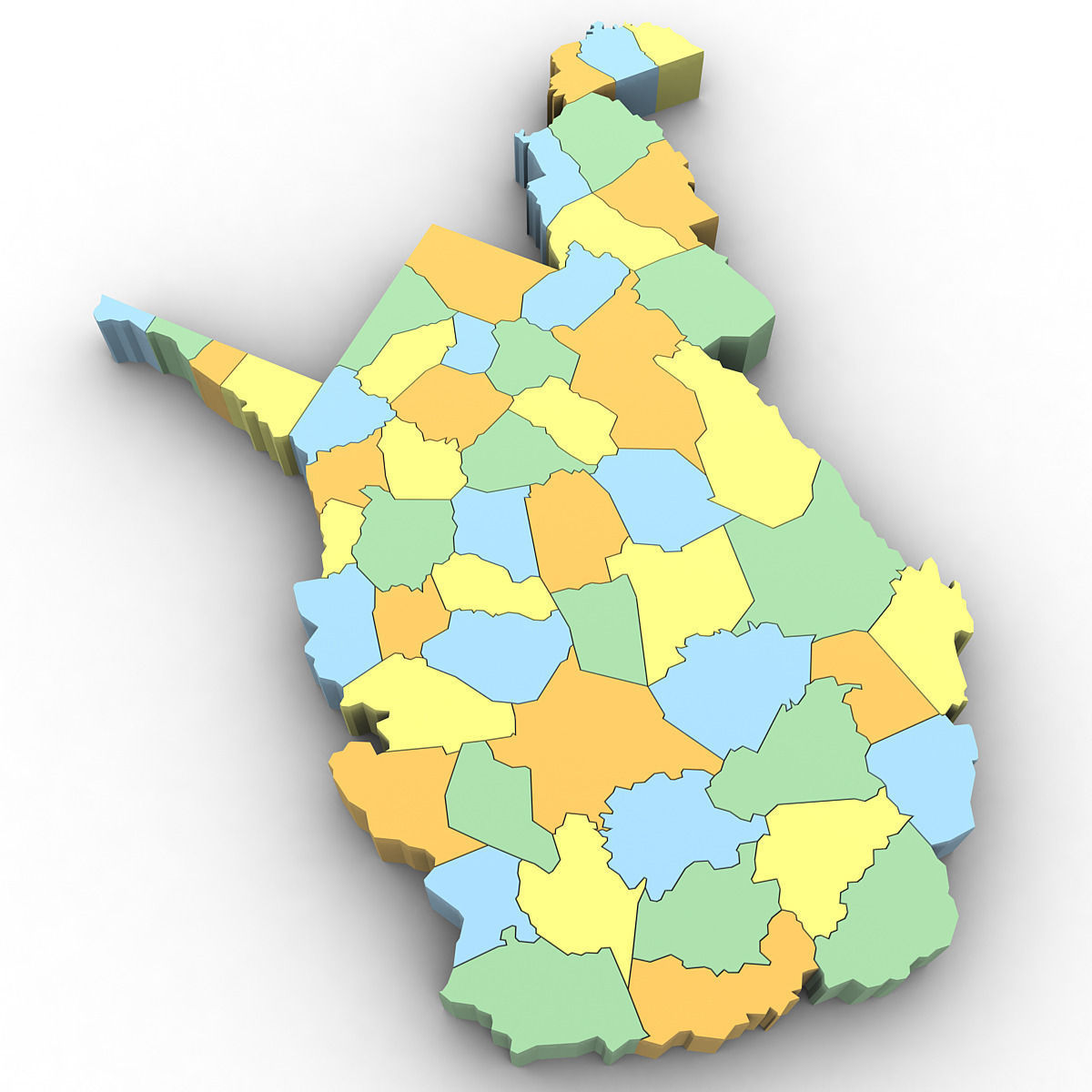 West Virginia Political Map 3D model_3