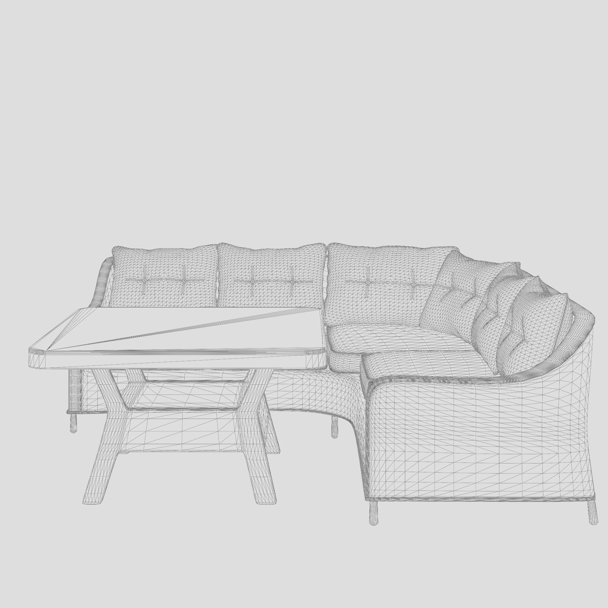 Cannes Corner Sofa Set 3D Model Low-poly 3D model_6