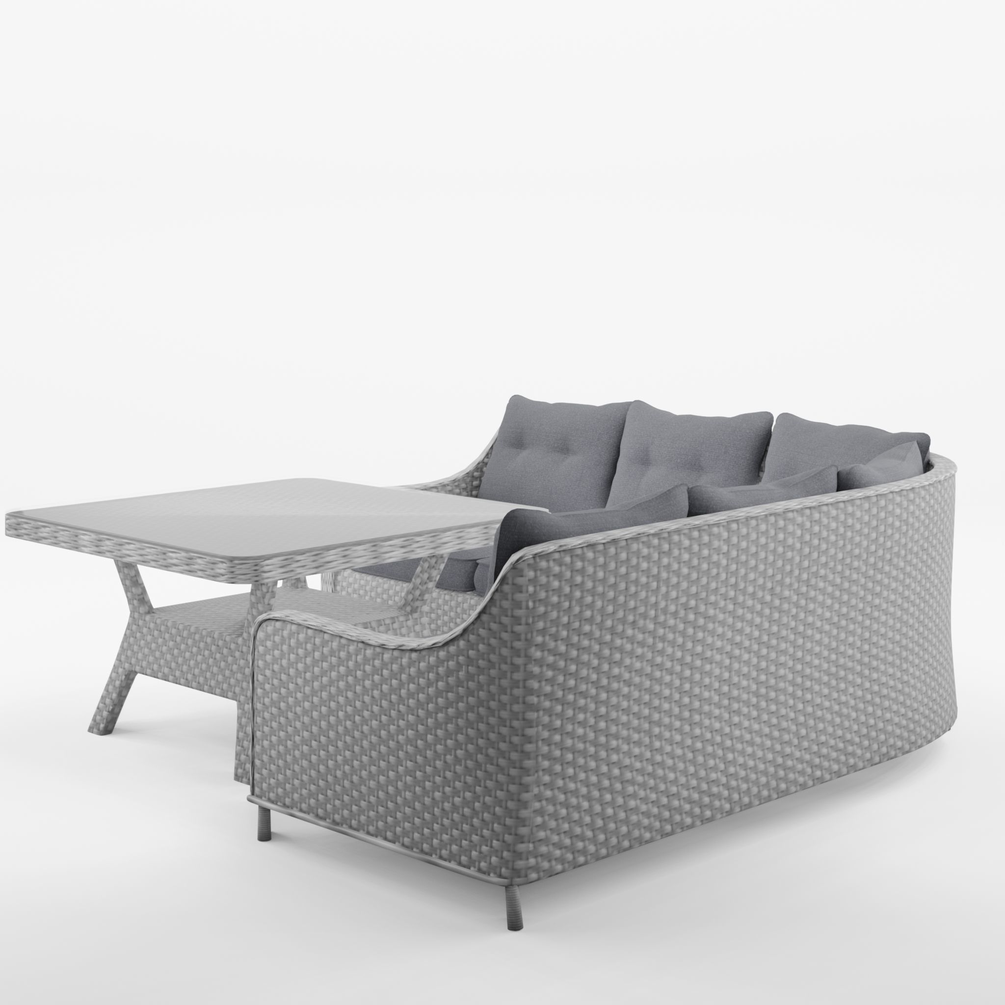 Cannes Corner Sofa Set 3D Model Low-poly 3D model_2