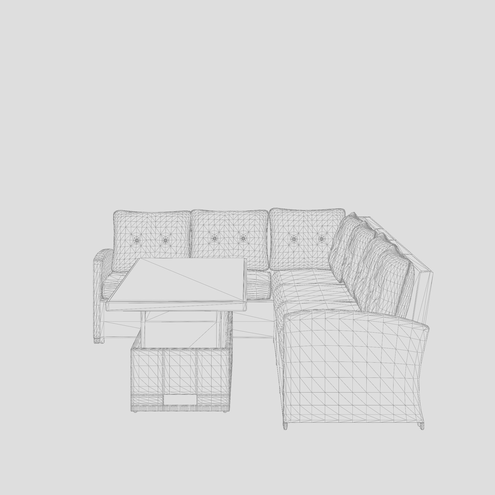 Paloma Corner Sofa Set Adjustable 3D Model Low-poly 3D model_6