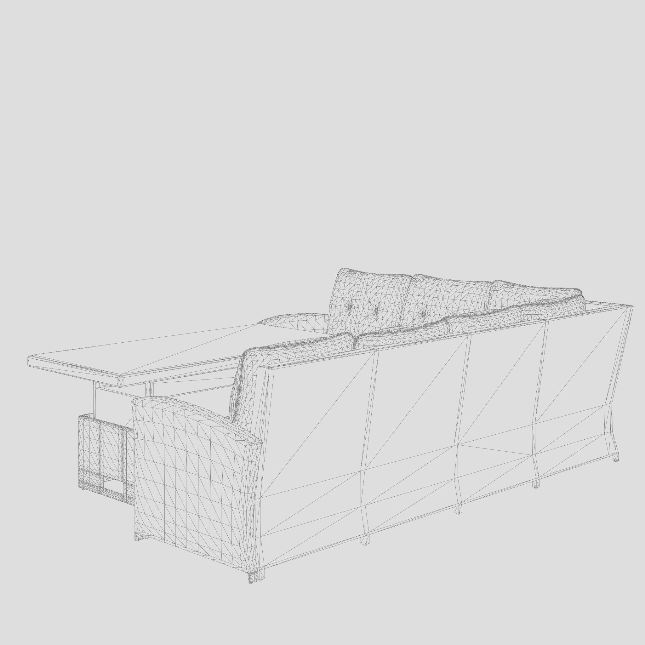 Paloma Corner Sofa Set Adjustable 3D Model Low-poly 3D model_5