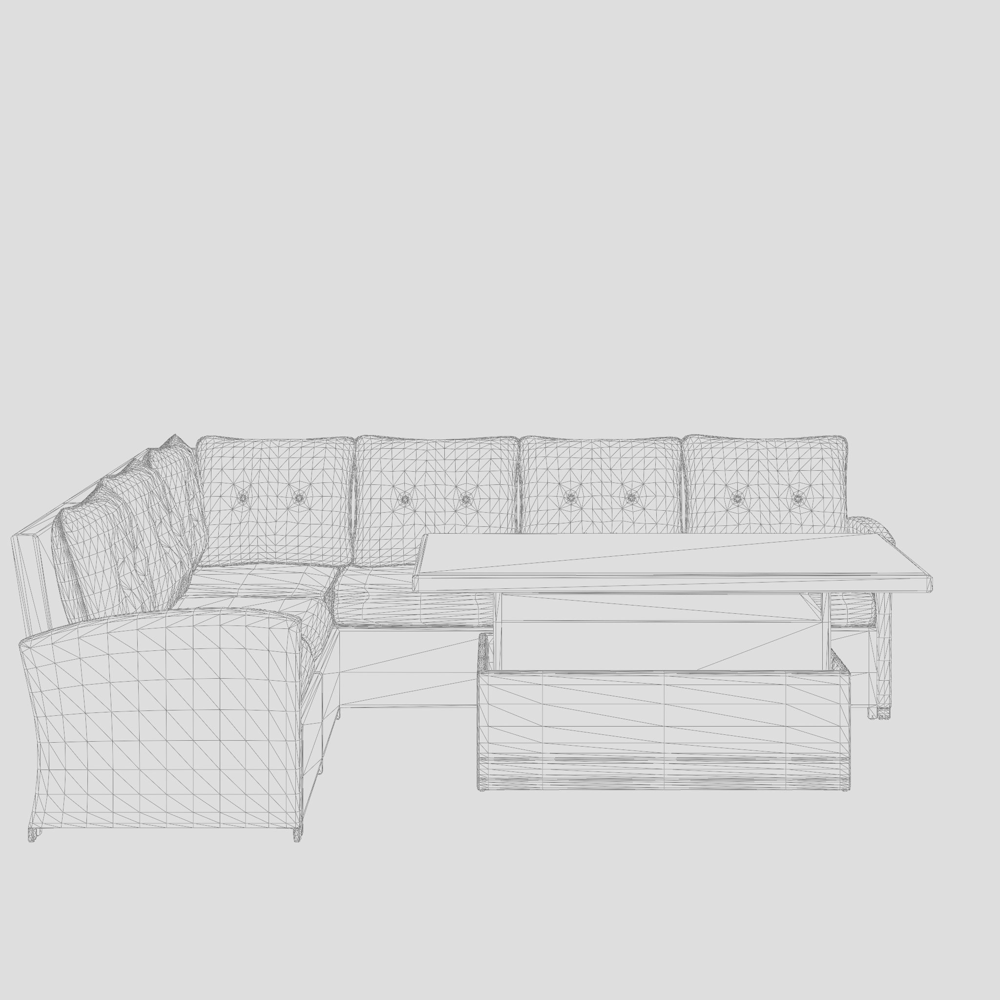 Paloma Corner Sofa Set Adjustable 3D Model Low-poly 3D model_7