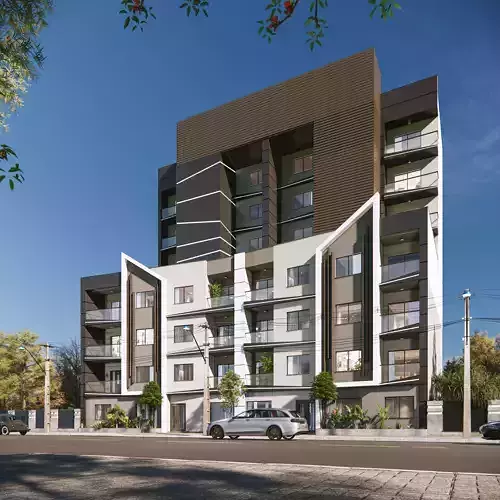 sketchup apartment building enscape render  scene 