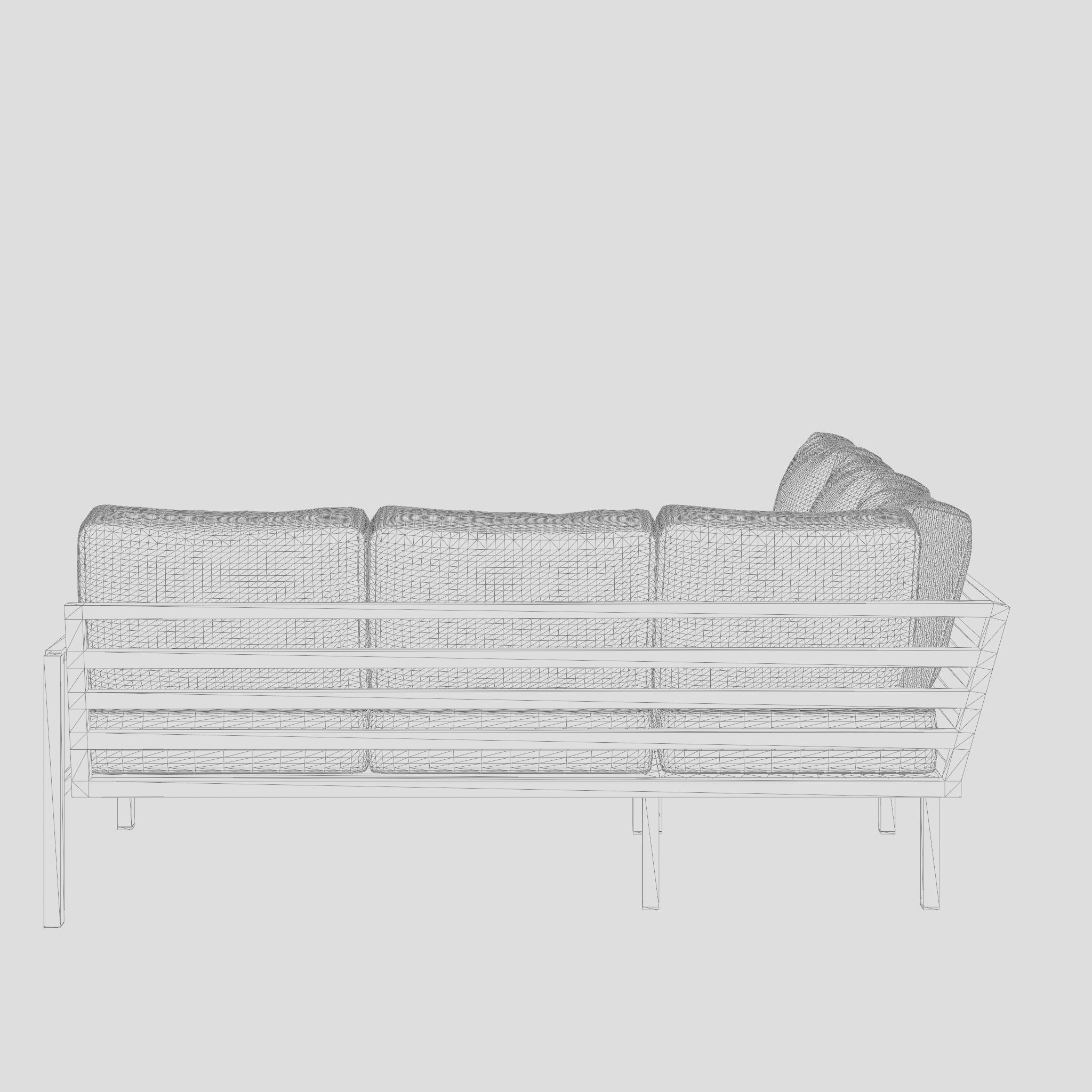 New York Corner Sofa Set 3D Model Low-poly 3D model_4