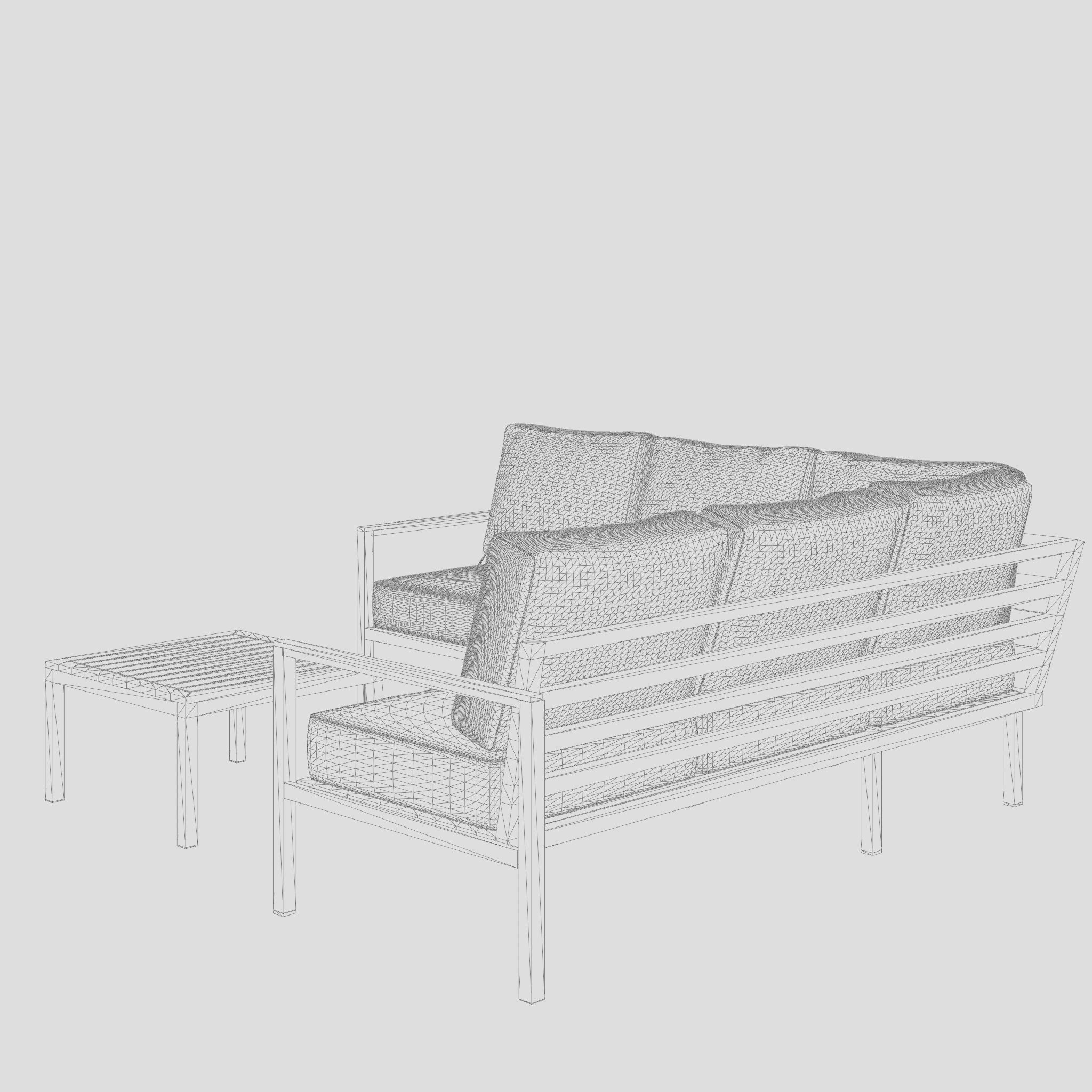New York Corner Sofa Set 3D Model Low-poly 3D model_5