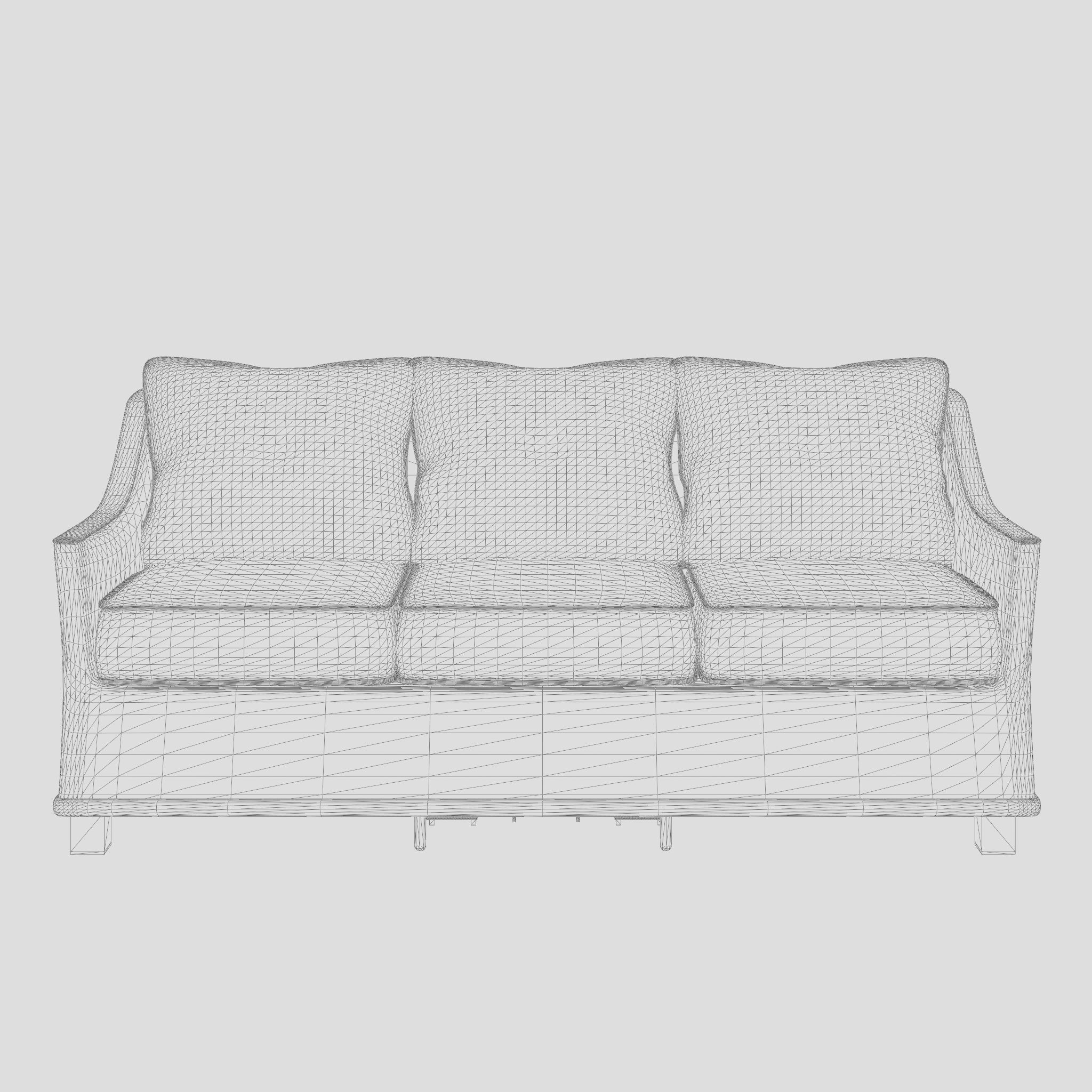 Paris Lounge Sofa Set 3D Model Low-poly 3D model_4