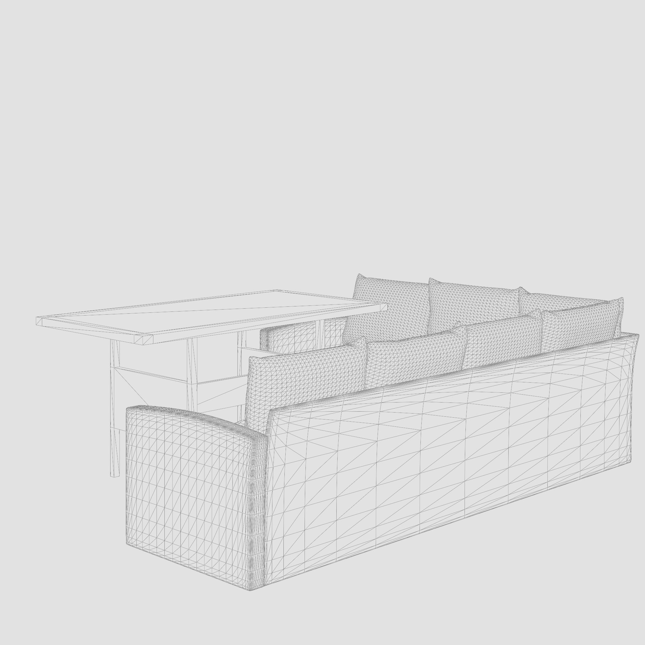 Marbella Corner Sofa Set 3D Model Low-poly 3D model_5