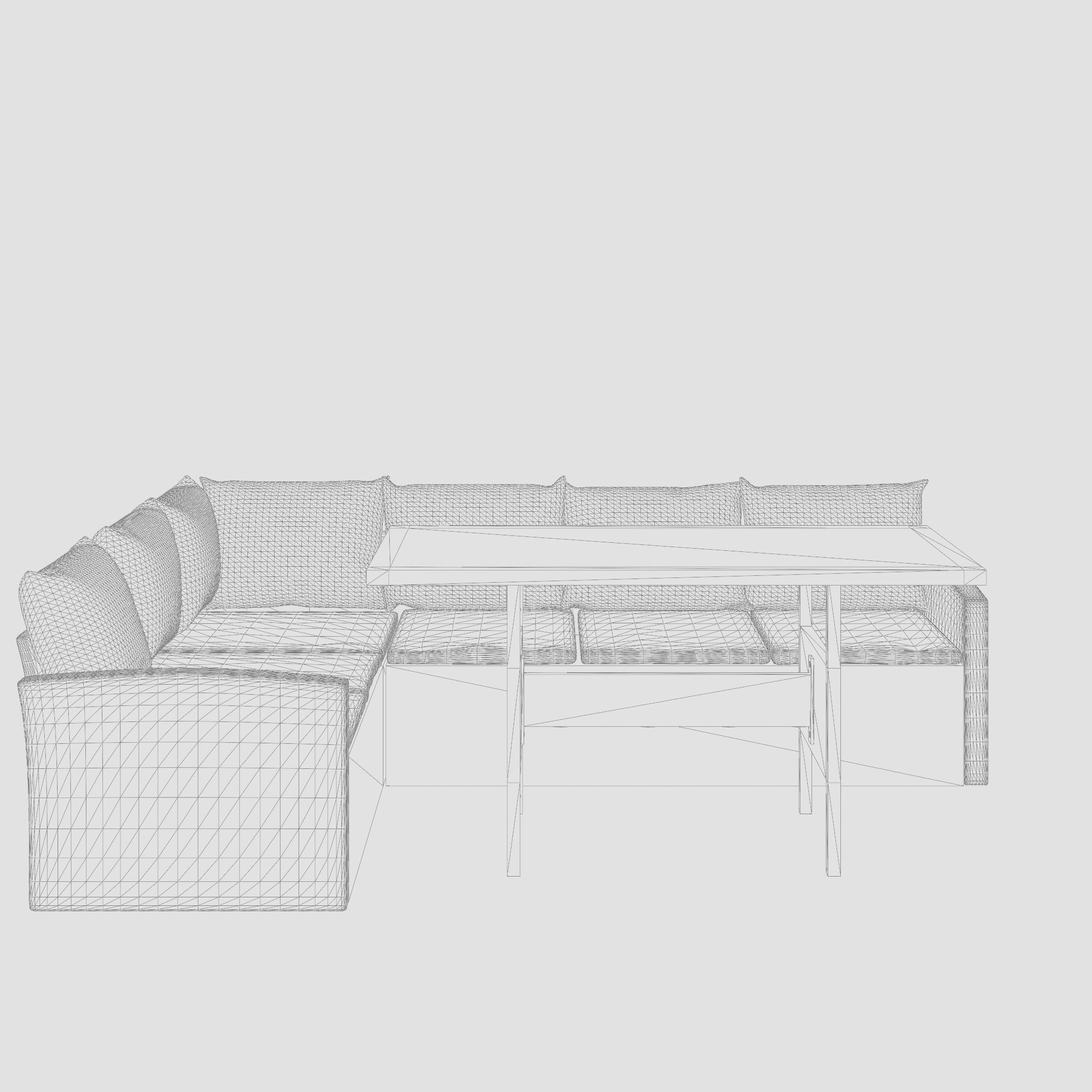 Marbella Corner Sofa Set 3D Model Low-poly 3D model_7