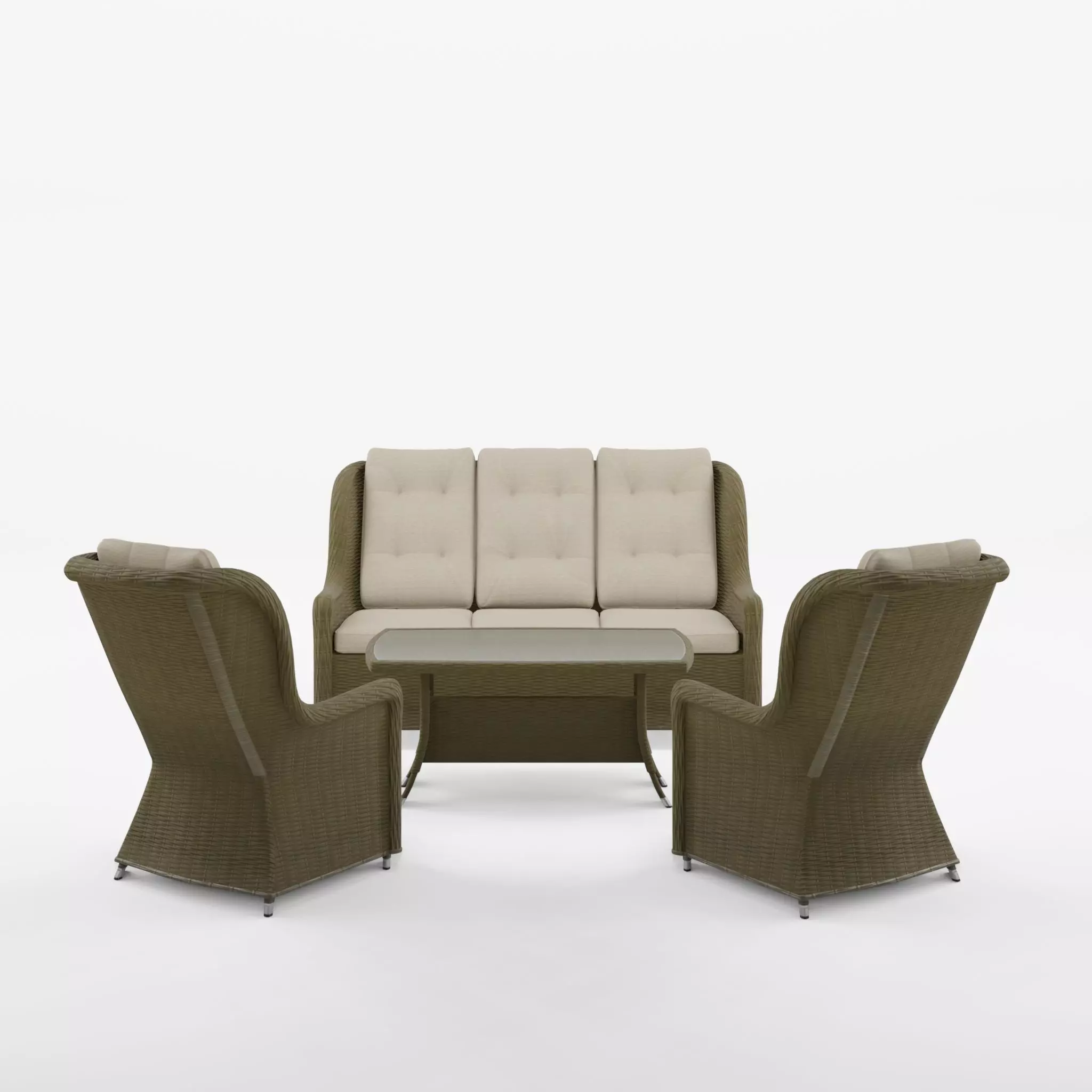 Lotus Lounge Sofa Set 3D Model Low-poly 3D model_0