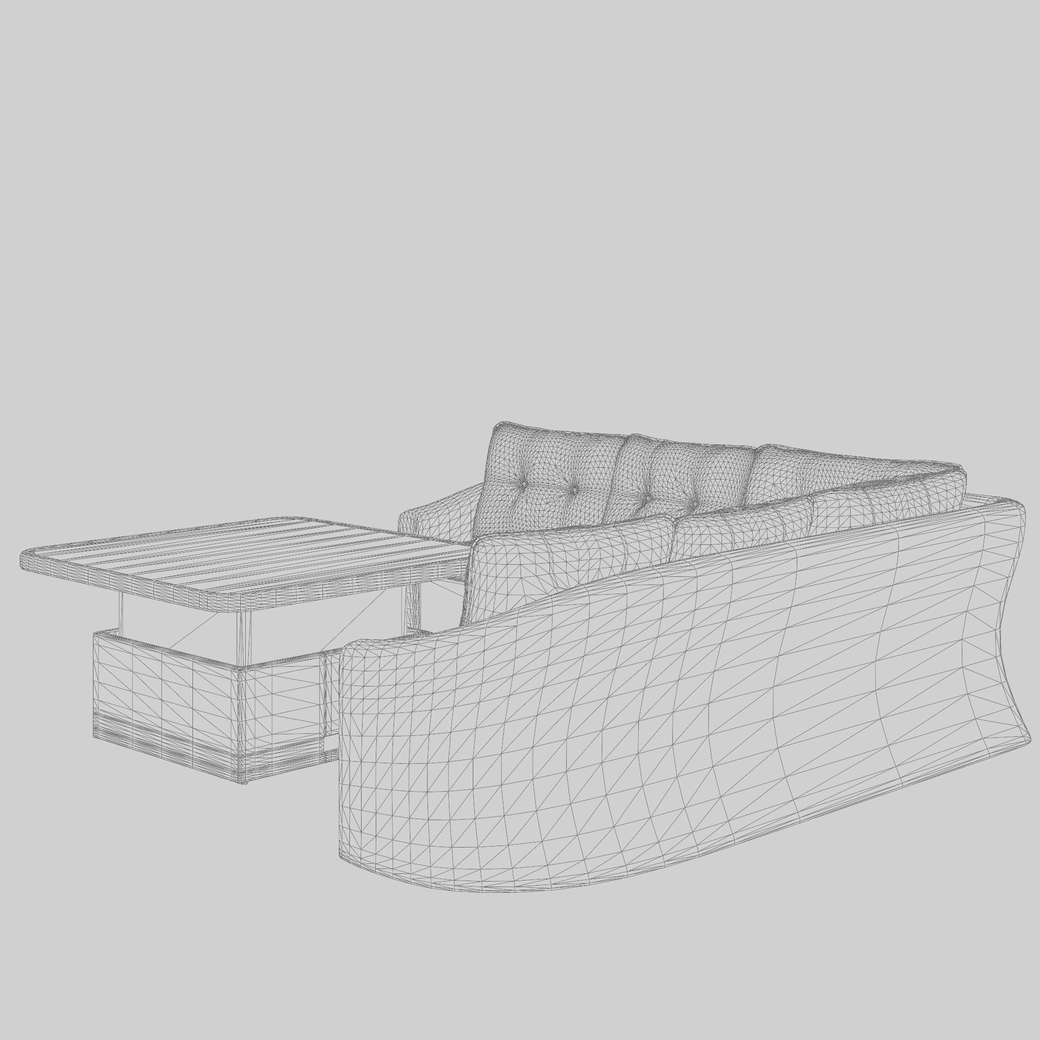 Martinique Corner Sofa Set 3D Model Low-poly 3D model_5