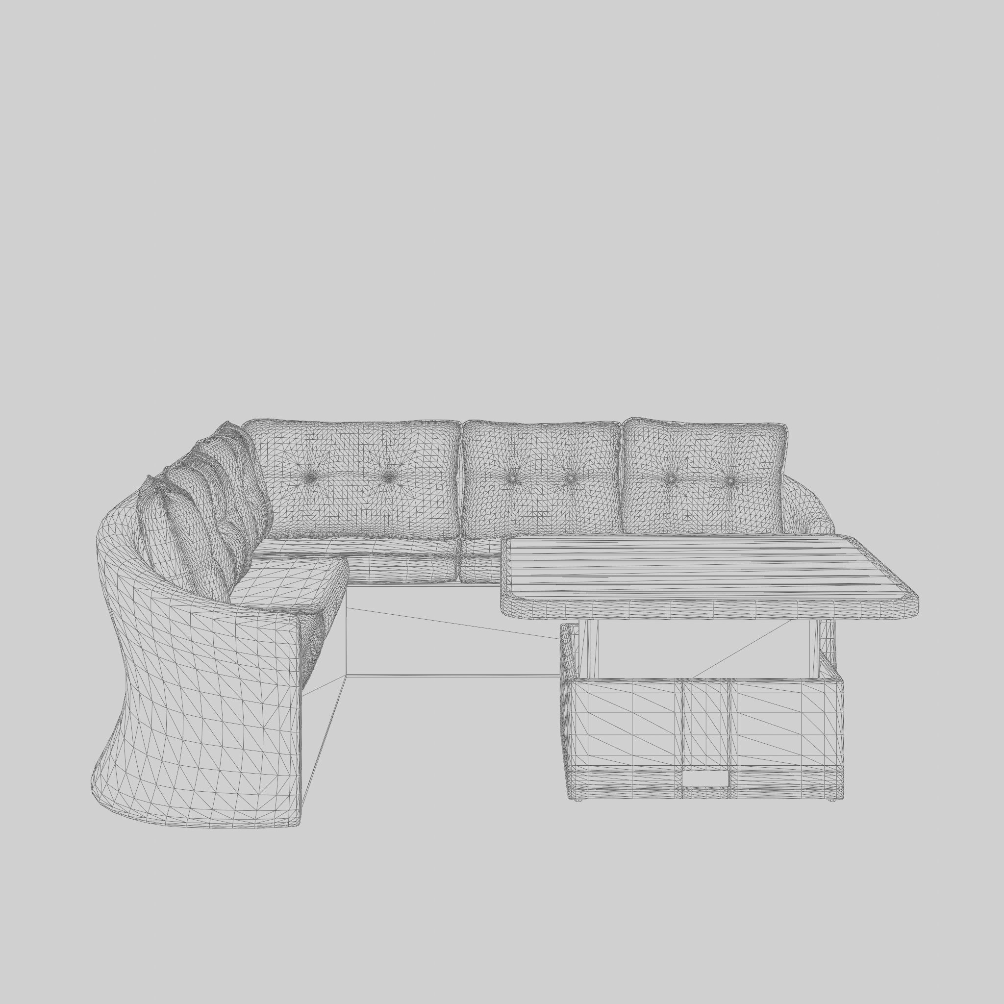 Martinique Corner Sofa Set 3D Model Low-poly 3D model_7