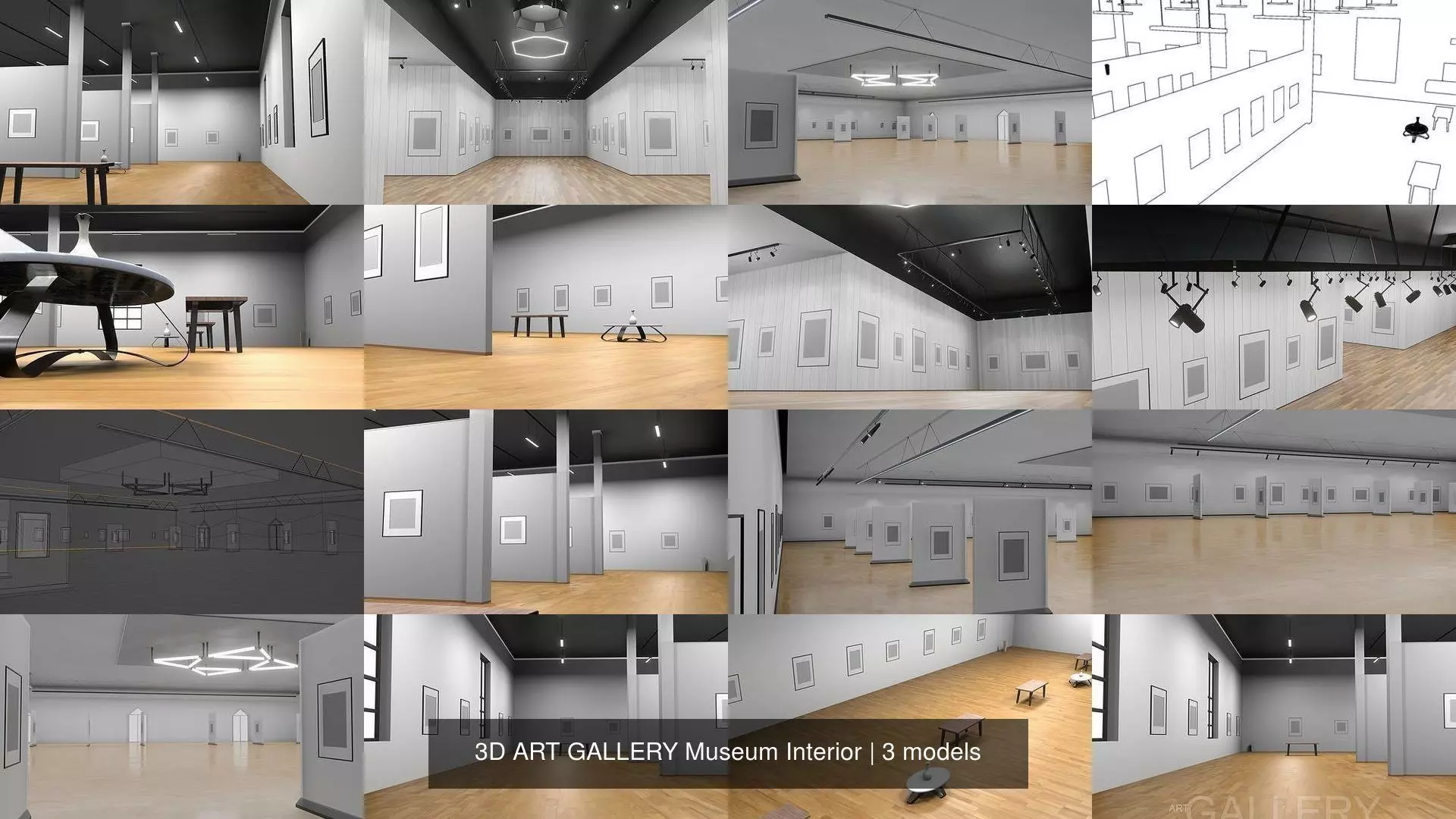 3D ART GALLERY Museum Interior 3D Model Collection_0