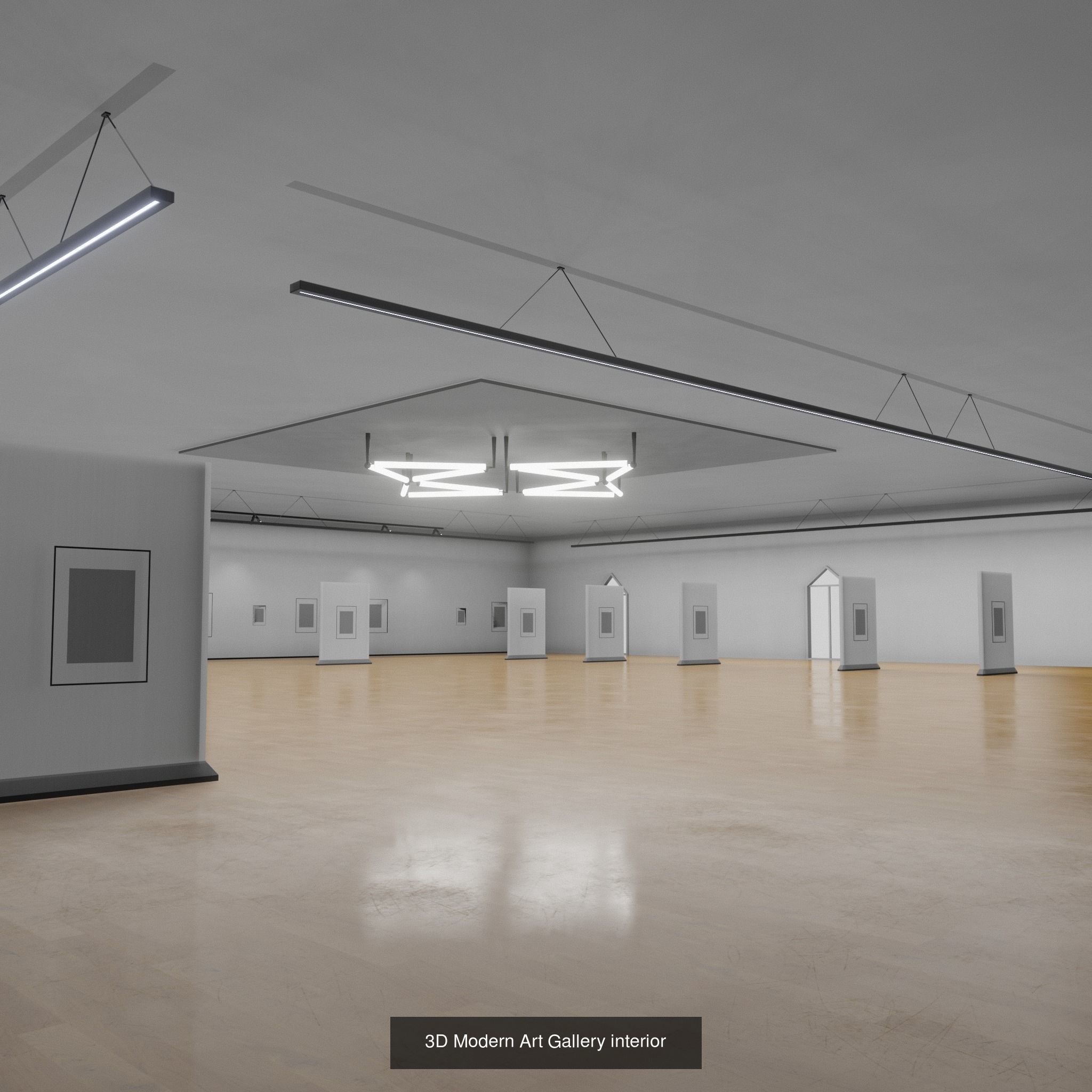 3D ART GALLERY Museum Interior 3D Model Collection_3