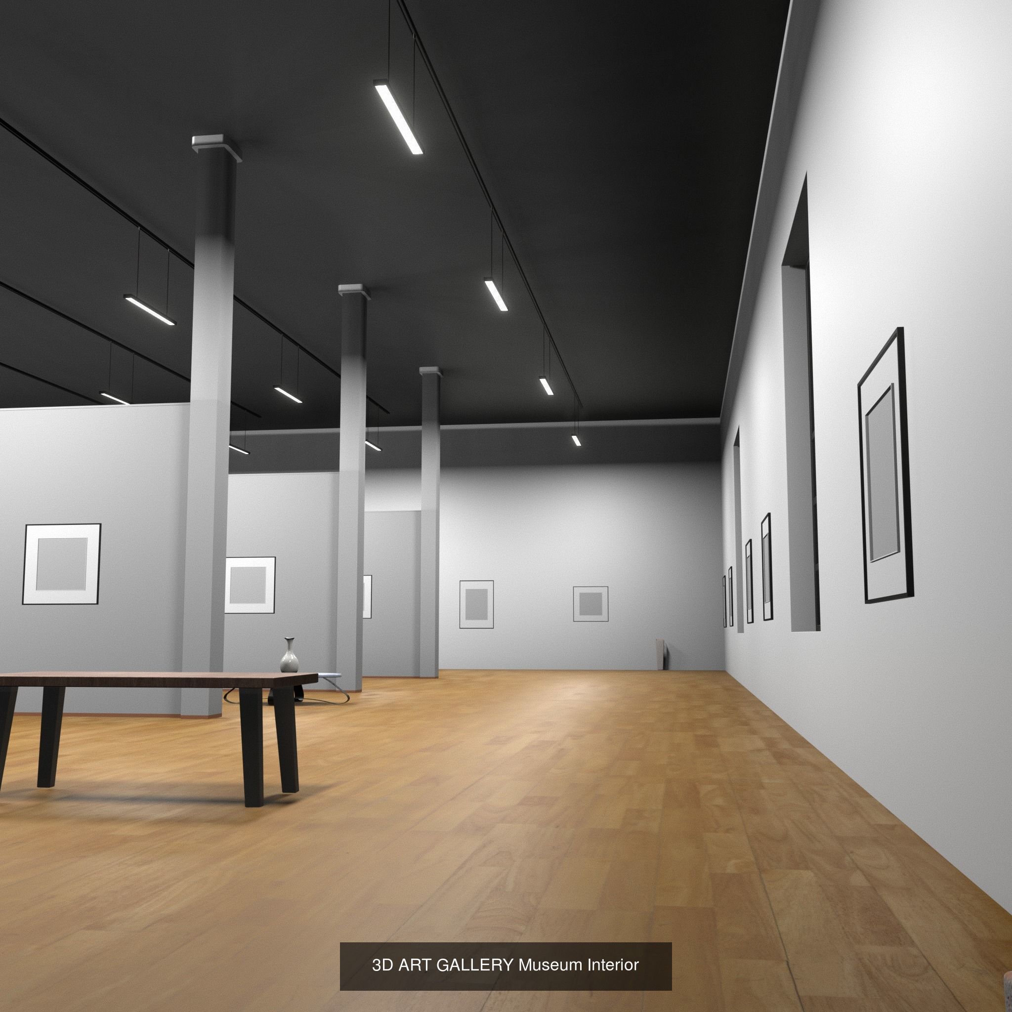 3D ART GALLERY Museum Interior 3D Model Collection_1