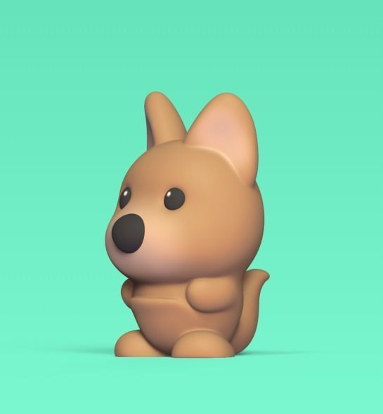 Cute Little Kangaroo 3D print model_1