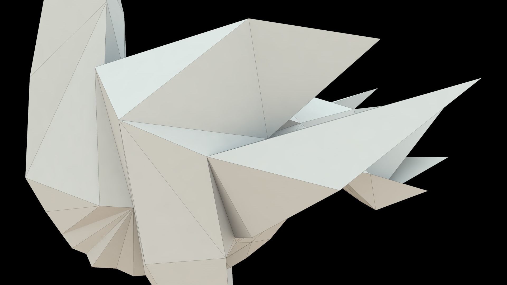 Ostrich in Origami style Free low-poly 3D model_5