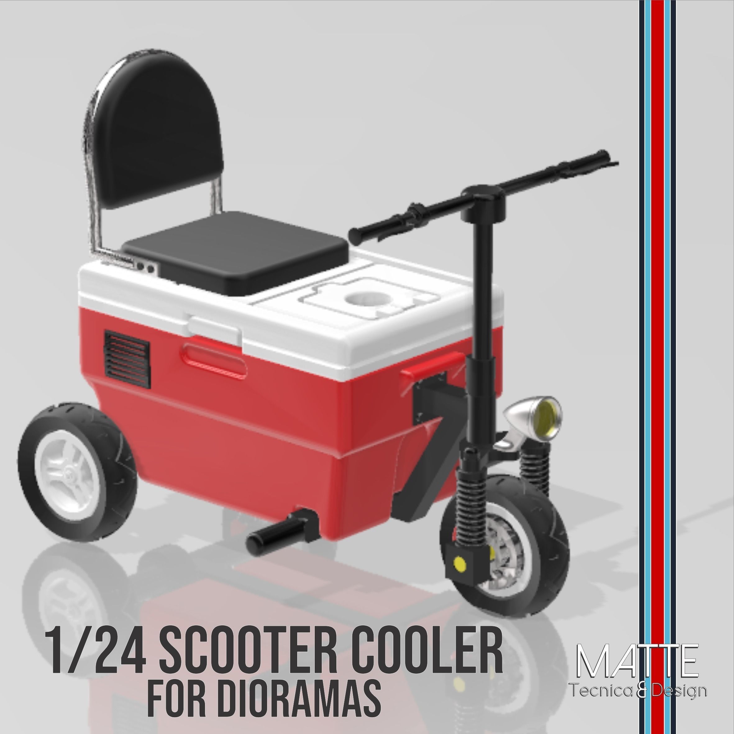 ELECTRIC COOLER SCOOTER IN 1 24TH SCALE FOR DIORAMAS 3D model 3D